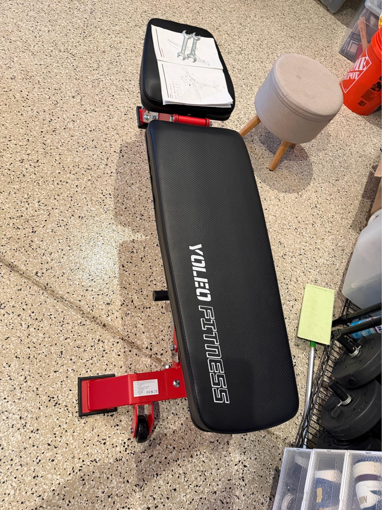 YOLEO Adjustable Weight Bench, ASTM-Certified 95% Pre-Assembled 827-2315LBS Foldable Workout Bench for Home Gym - Incline Decline Flat Bench Press, Strength Training Gym Bench customer photo 2