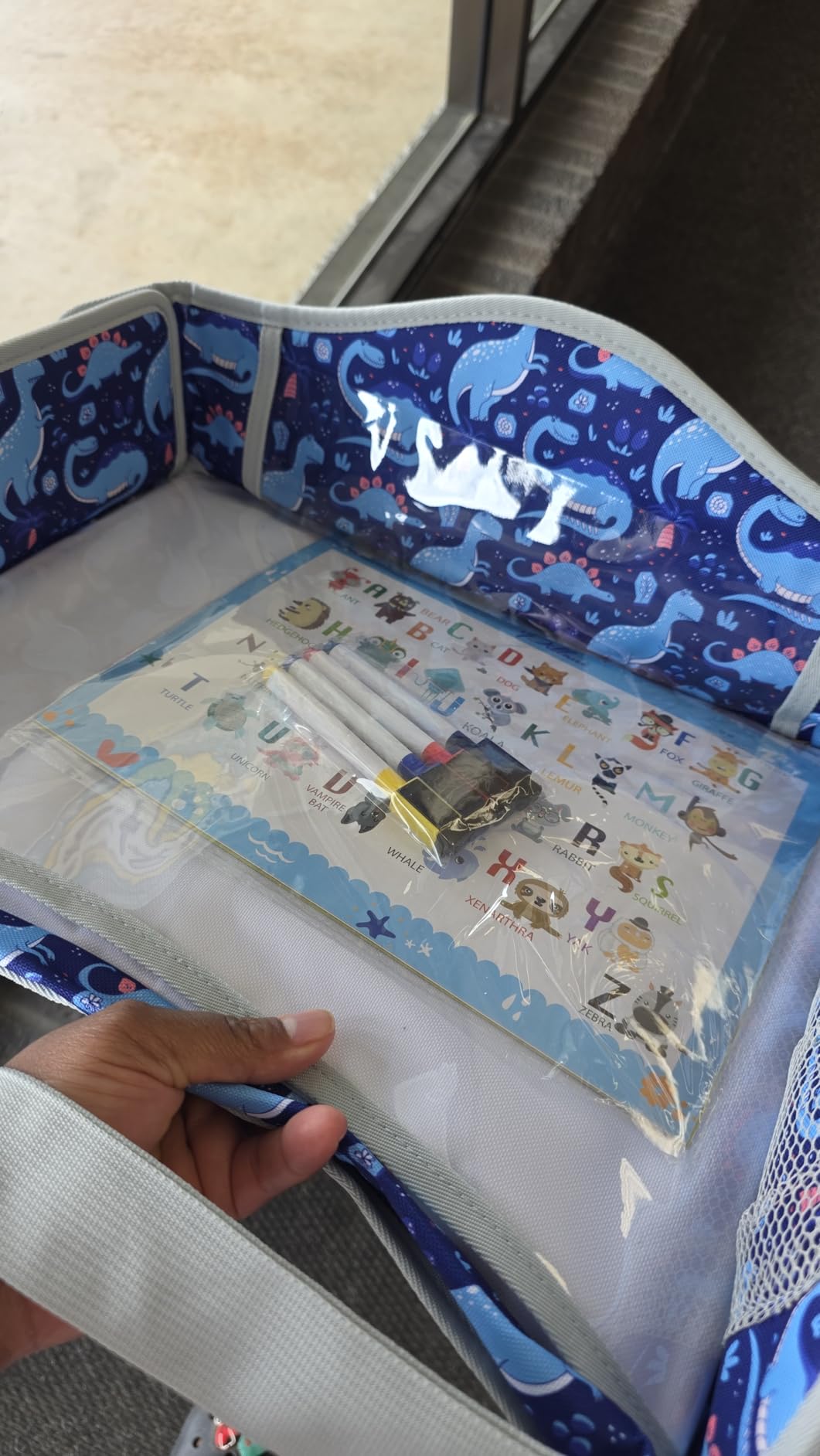 PILLANI Kids Travel Tray for Car - Car Seat Tray with Activity Sheets & Pens, Road Trip Essentials for Car & Airplane, Must Have Toddler Travel Lap Desk Accessories - Road Trip Activities for Kids customer photo 2