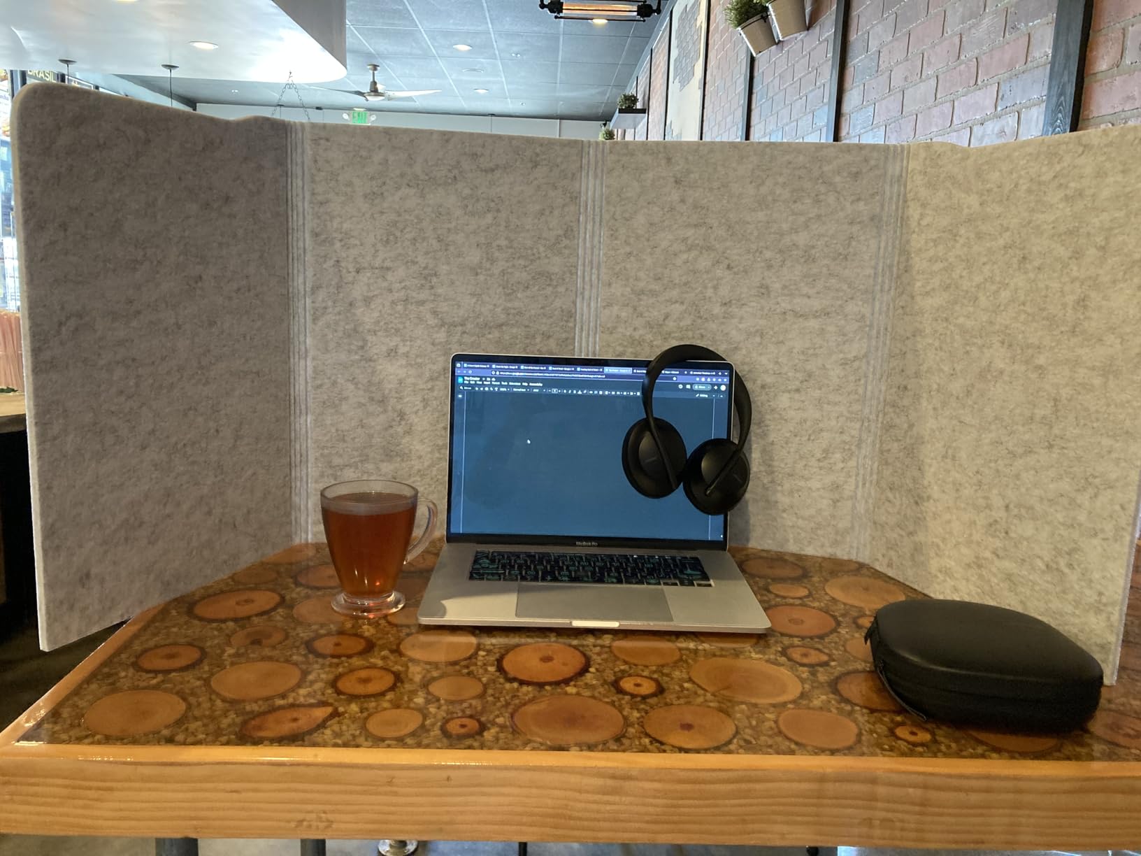 practical products Portable Acoustic Divider - Home Office freestanding - Classroom - Teaching Organizers - Desk Space countertops - Testing Centers - Sound dampening - Computer Desk (Small Grey) customer photo 1