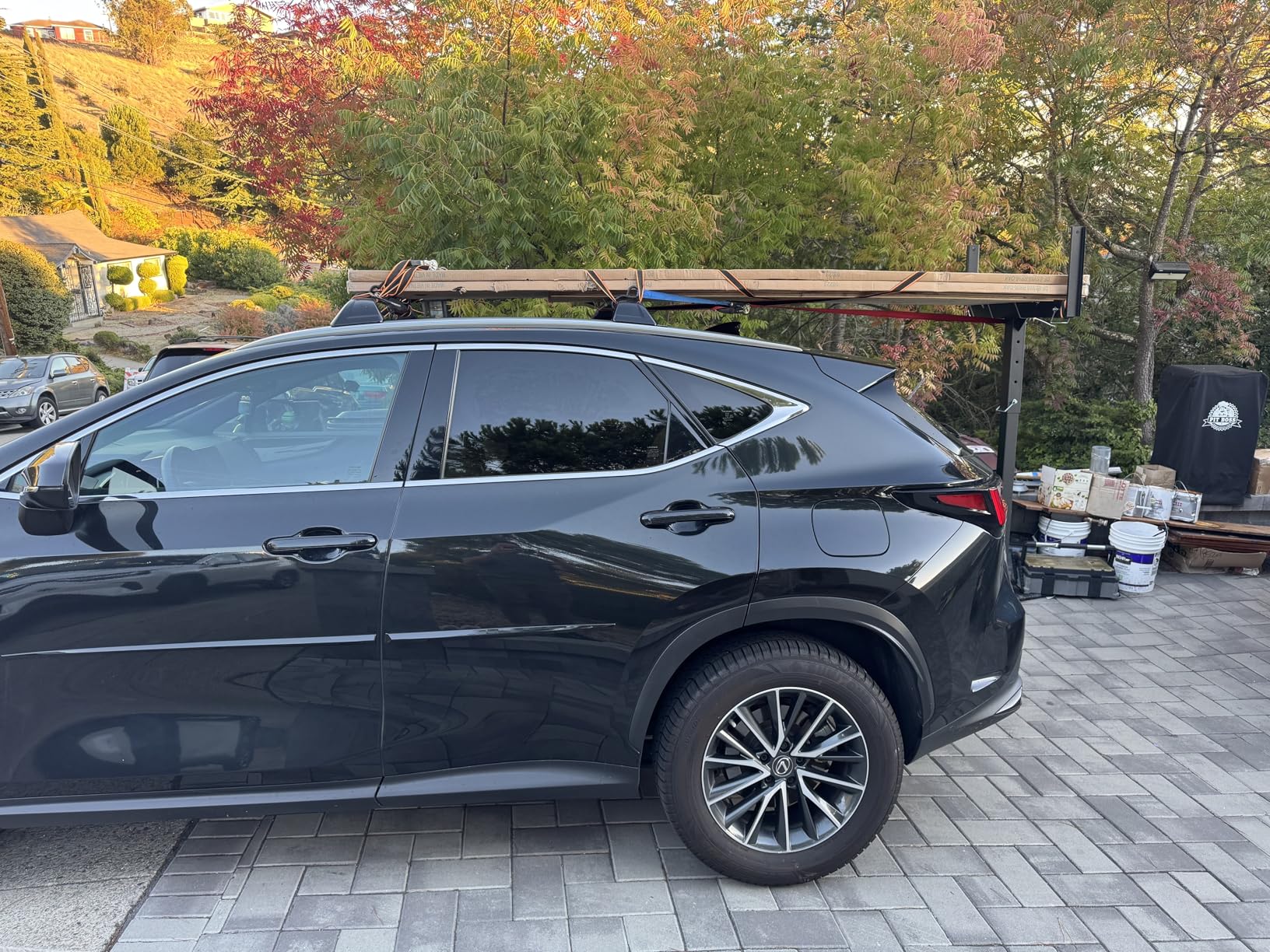 PENSUN Truck Bed Extender, 2 in 1 Design Foldable Pick Up Truck Bed Hitch Mount Extension Rack for Canoe Kayak Ladder Lumber, 800lbs Load Capacity customer photo 1