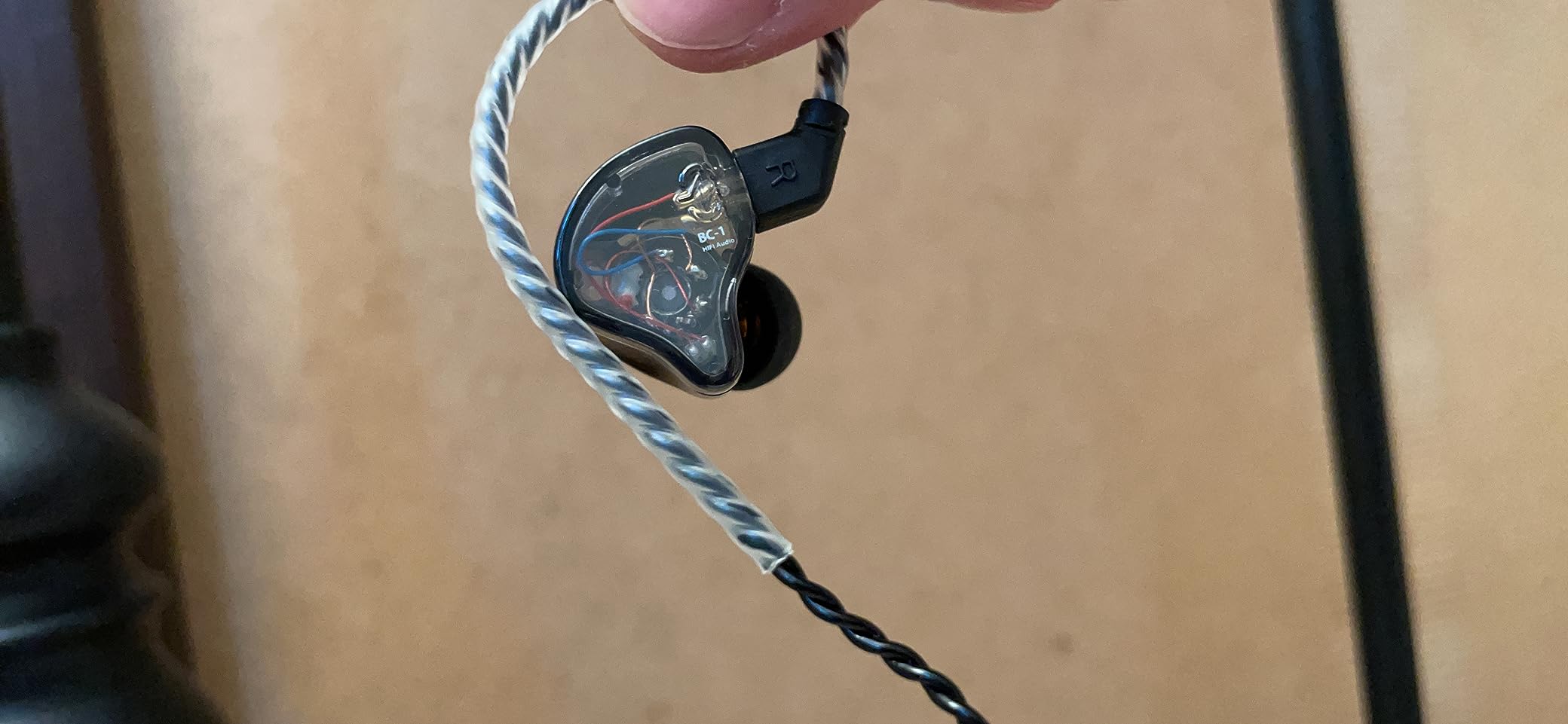 YINYOO CCZ Melody Gaming Earbuds Wired in ear Headphones with Microphone IEM HIFI Bass with 1DD 1BA Hybrid, Detachable Cable for Smartphones/PC/Tablet/Gaming/Video/Music/Calling (with mic, clear black) customer photo 2