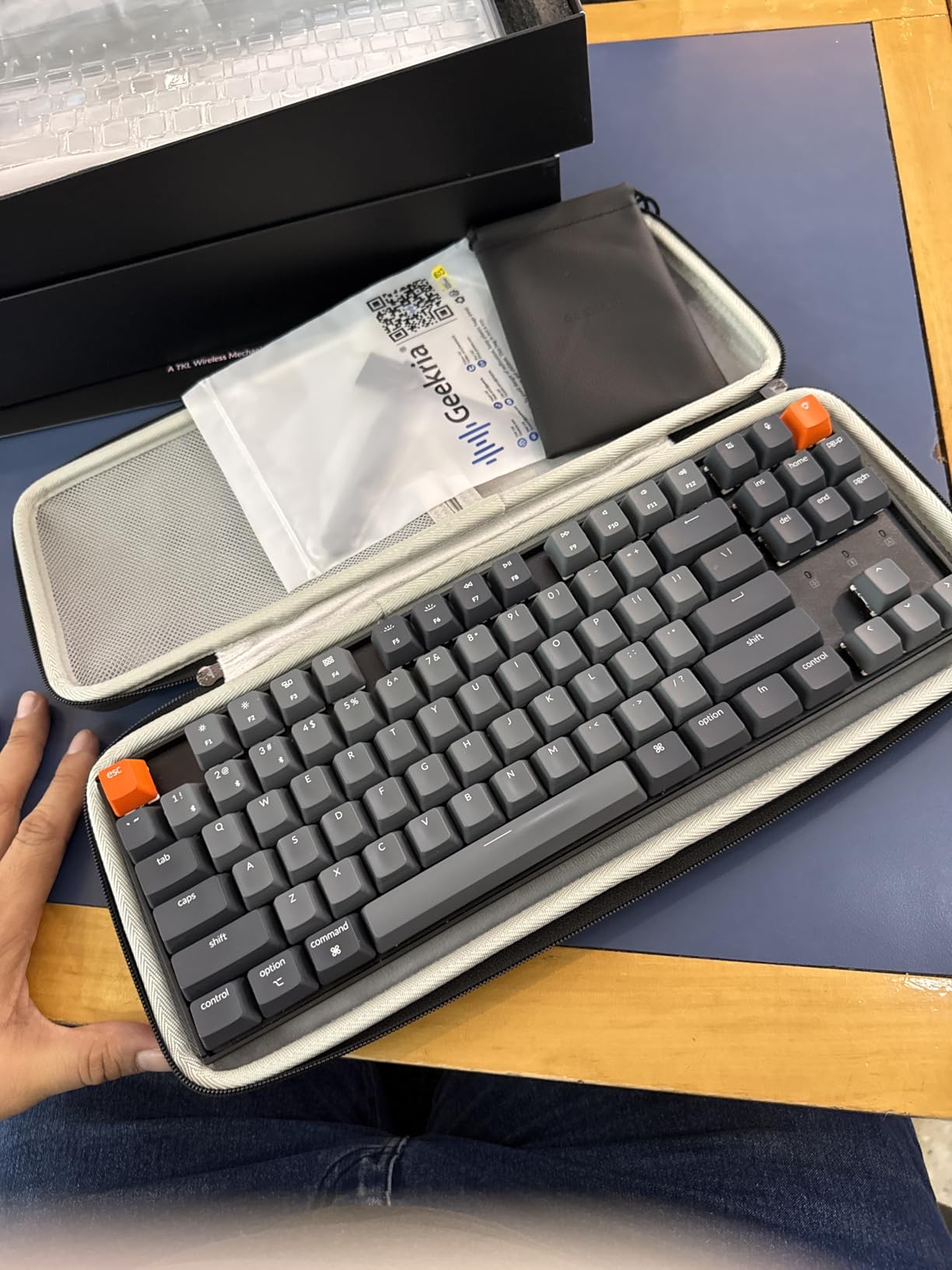 GEEKRIA TKL Keyboard Case, Hard Shell Travel Carrying Bag for 80% / 87 Keys Mechanical Gaming Keyboard, Compatible with Logitech G915 TKL, G PRO Keyboard/G PRO X (Extra Space) customer photo 2