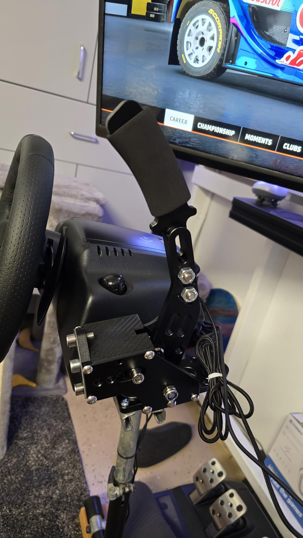 aikeec 64 Bit USB Handbrake with Clamp for PC Windows Sim Racing Games G25 G27 G29 T500 FANATECOSW Dirt Rally with Handle Grip customer photo 1