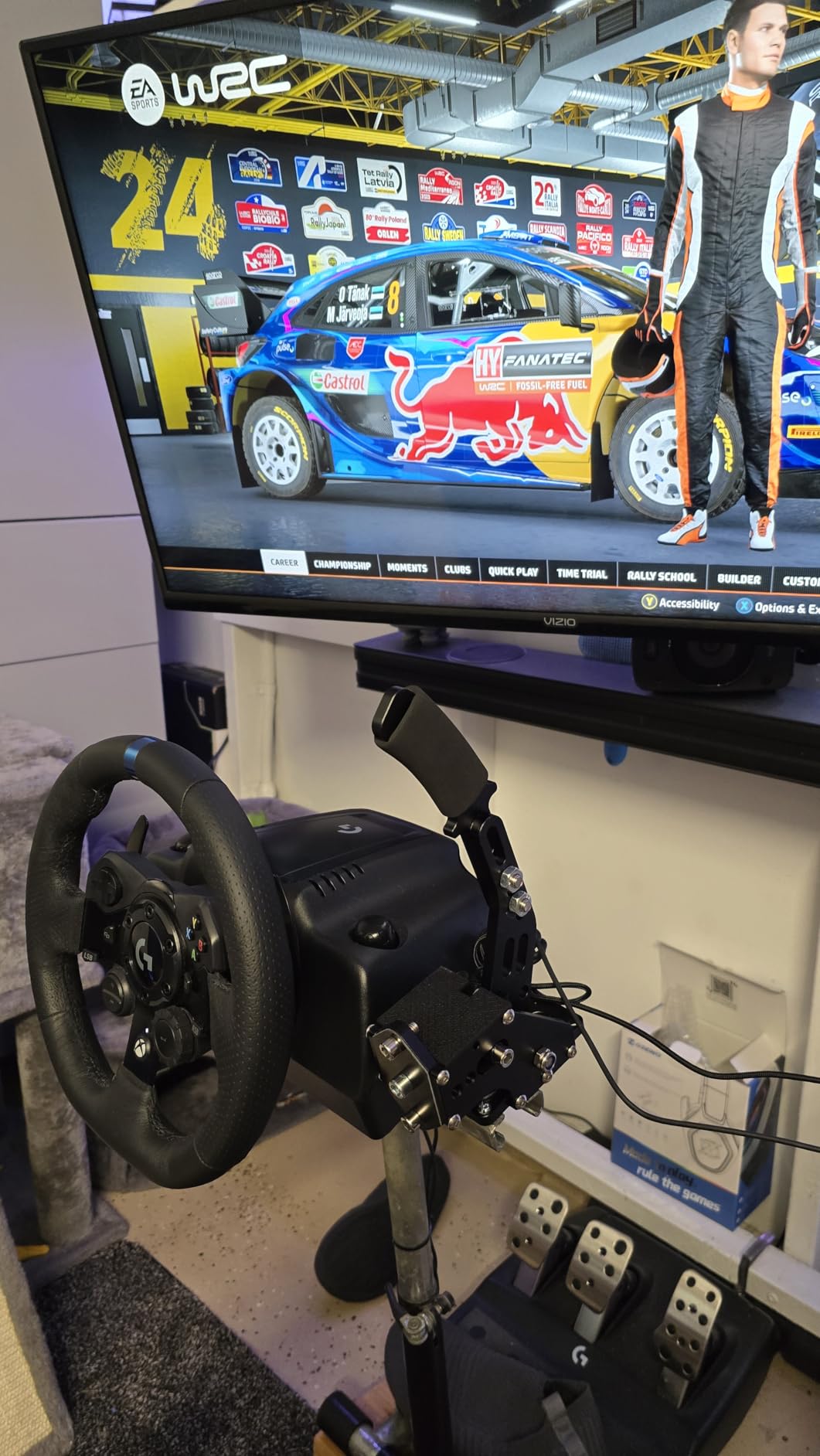 aikeec 64 Bit USB Handbrake with Clamp for PC Windows Sim Racing Games G25 G27 G29 T500 FANATECOSW Dirt Rally with Handle Grip customer photo 2