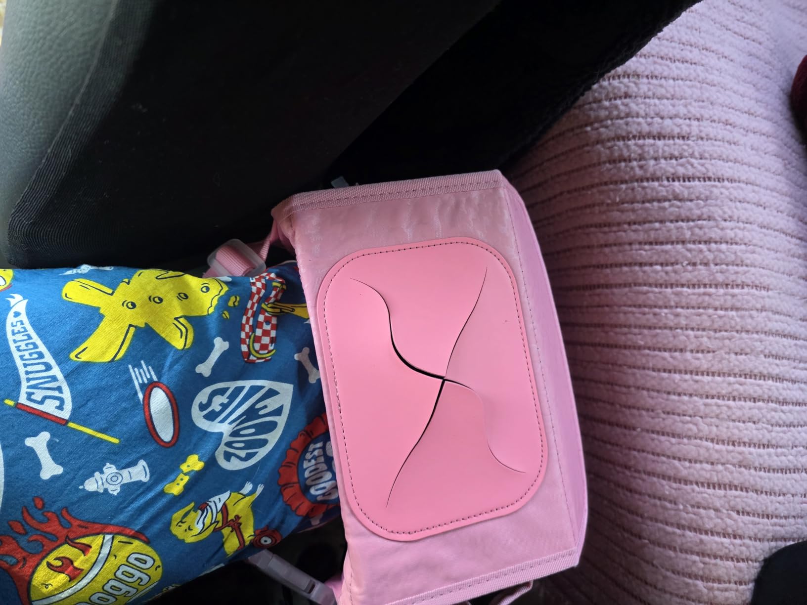 Cute Car Trash Can with Lid - Multipurpose Collapsible Trash Bin for Car, Leak-Proof Organizer, Waterproof Garbage Can with Storage Pockets & Adjustable Straps, 2 Gallons (Black Leopard) customer photo 2