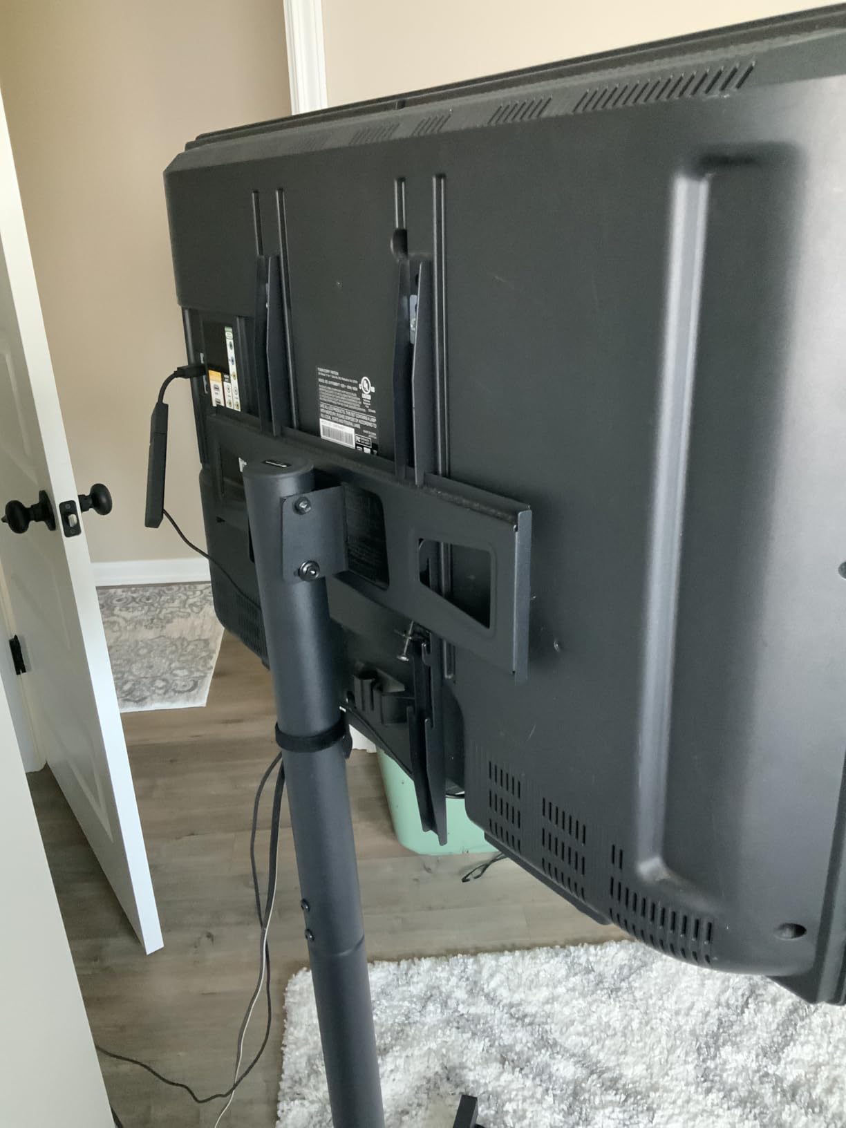 Rfiver Mobile TV Cart Rolling TV Stand for 23-65 Inch Screens, Portable TV Stand on Wheels with Tilt and Height Adjustable, Outdoor TV Mount Stand Holds up to 88 lbs for Home Office MAX VESA 400x400mm customer photo 1