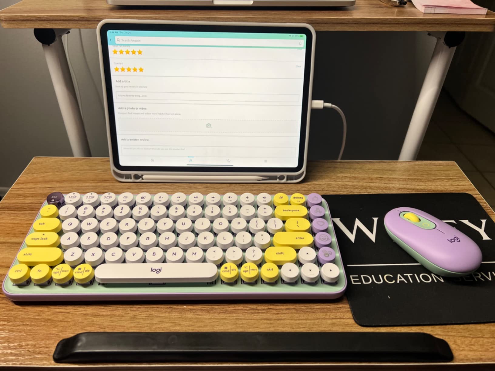 Logitech POP Keys Mechanical Wireless Keyboard with Customizable Emoji Keys, Durable Compact Design, Bluetooth or USB Connectivity, Multi-Device, OS Compatible - Heartbreaker Rose customer photo 2