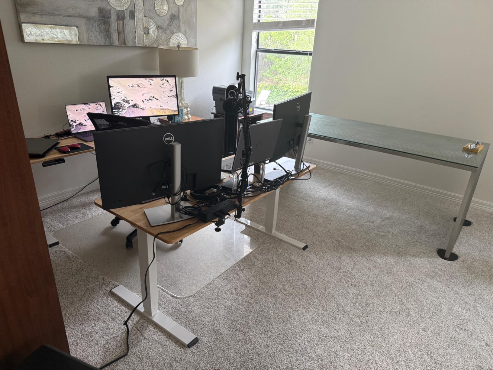 FlexiSpot E6 Bamboo 3-Stage Dual Motor Electric Standing Desk 55 x 28 Sit Stand Up Desk, Holds 220 lbs, Adjustable Height w/ Memory Presets, Solid Bamboo Desktop & Black Frame customer photo 1