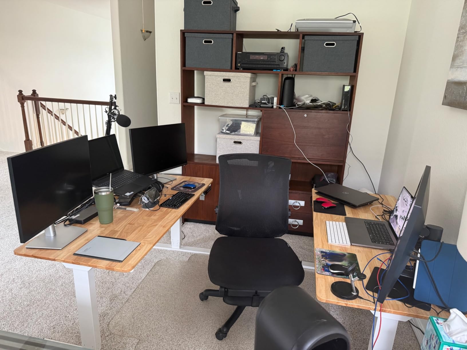 FlexiSpot E6 Bamboo 3-Stage Dual Motor Electric Standing Desk 55 x 28 Sit Stand Up Desk, Holds 220 lbs, Adjustable Height w/ Memory Presets, Solid Bamboo Desktop & Black Frame customer photo 2