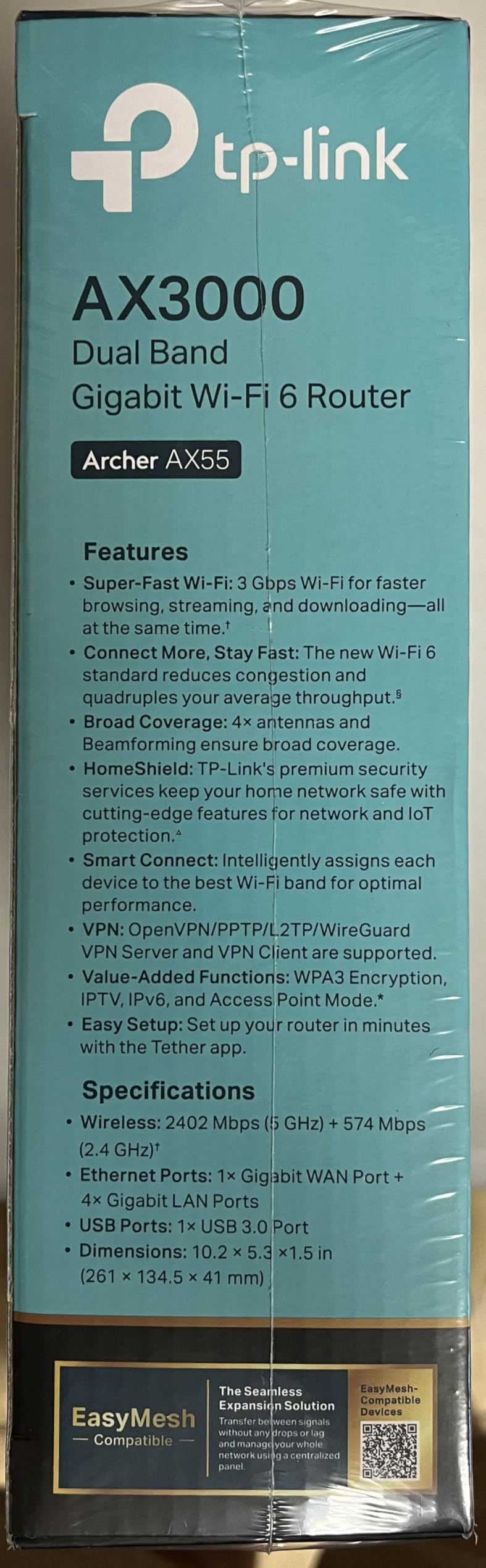 TP-Link Dual-Band AX3000 Wi-Fi 6 Router Archer AX55 | Wireless Gigabit Internet Router for Home | EasyMesh Compatible | VPN Clients & Server | HomeShield customer photo 2