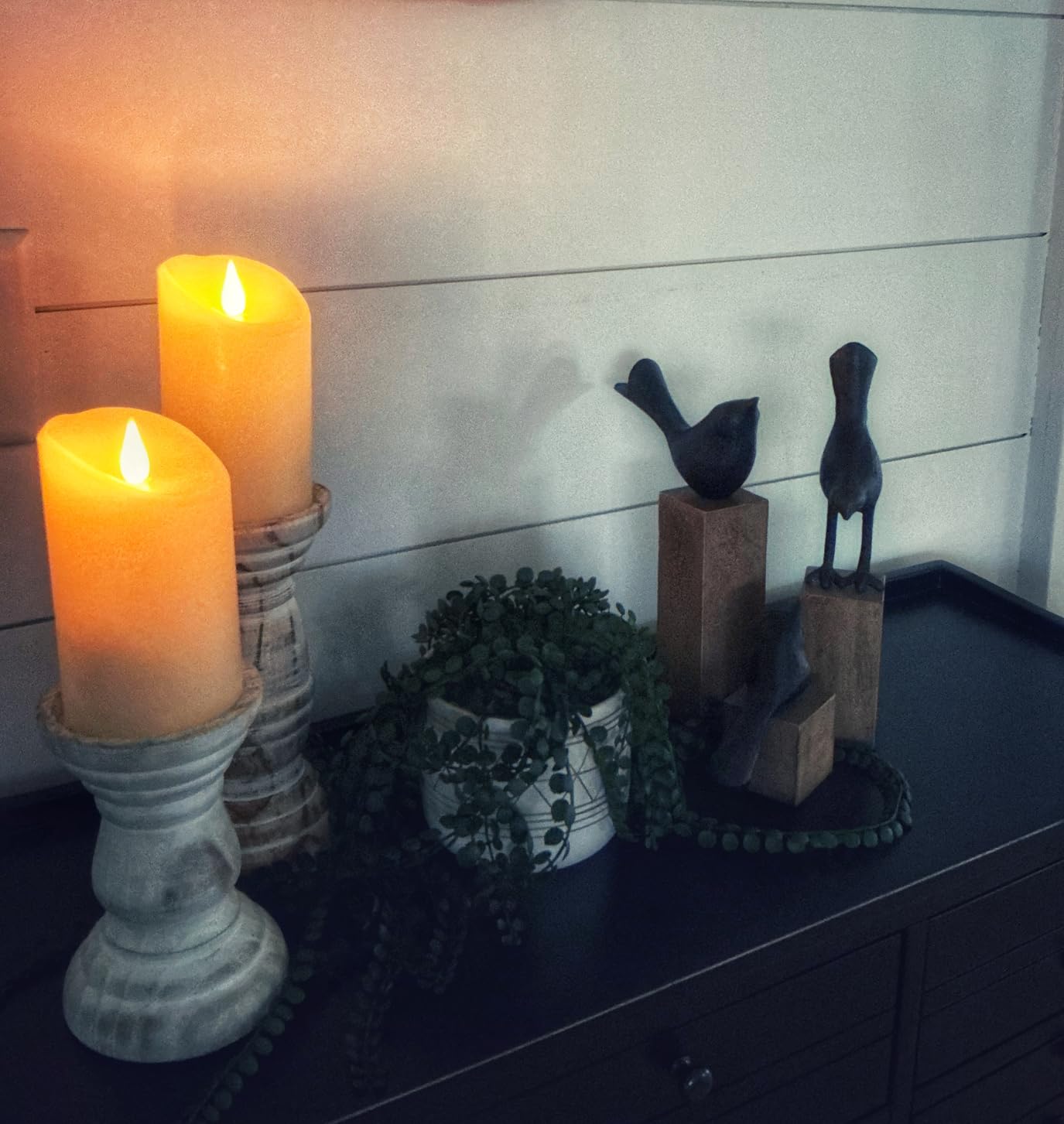 Flickering Flameless Candles with 3D Moving Flame, Last 1000+ Hours Battery Operated Candles with Timer, Ivory Real Wax Pillar Electric LED Candle for Wedding Christmas Party/3