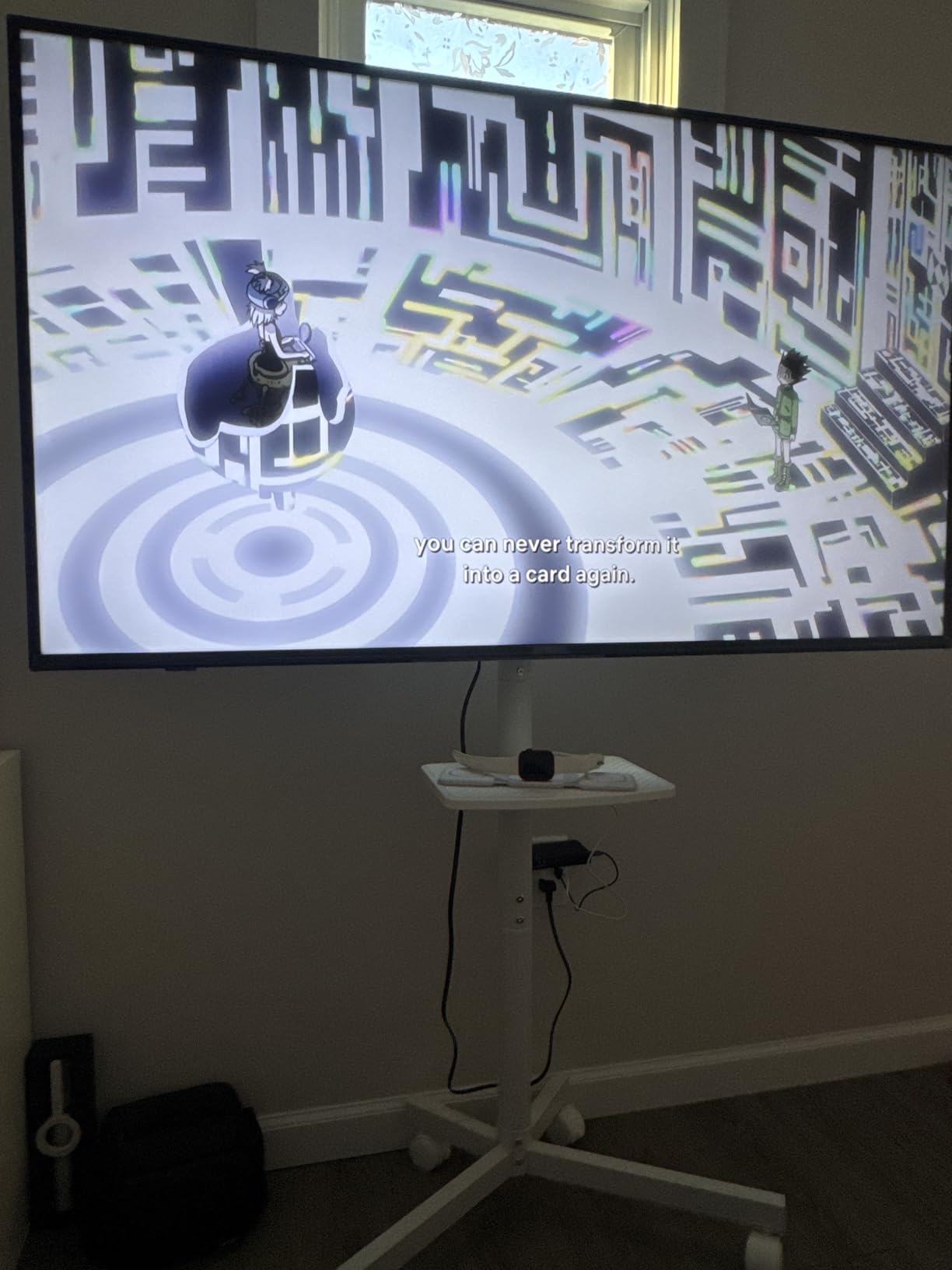 Rfiver Mobile TV Cart Rolling TV Stand for 32-83 Inch Screens up to 110lbs, Portable TV Stand on Wheels with Height Adjustable Shelf, Outdoor TV Stands Mount for Home Office MAX VESA 600x400mm, Black customer photo 1