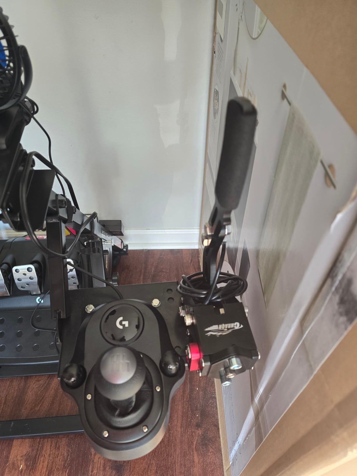 CNRAQR PC Racing Game USB Handbrake for 16Bit SIM for Racing Games, Compatible with G27 G29 G920 G923 T500 T300 Simulate Linear Handbrake (With Fixing Clip and Plate customer photo 2