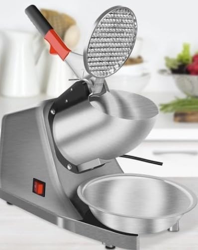 Snow Cone Machine Shaved Ice Machine Ice Crusher with Stainless Steel Blade Kitchen Electric for Shaved Ice and Snow Cone (300W 2000r/min) Also Comes with a Free Ice Pick and Ice Cube Tray customer photo 1