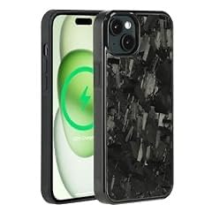 molzar Grip Series for iPhone 13 Case with Real Forged Carbon Fiber, Built-in Metal Plate for Magnetic Mount, Works with Qi-Certified Chargers, Glossy Black/Forged customer photo 2