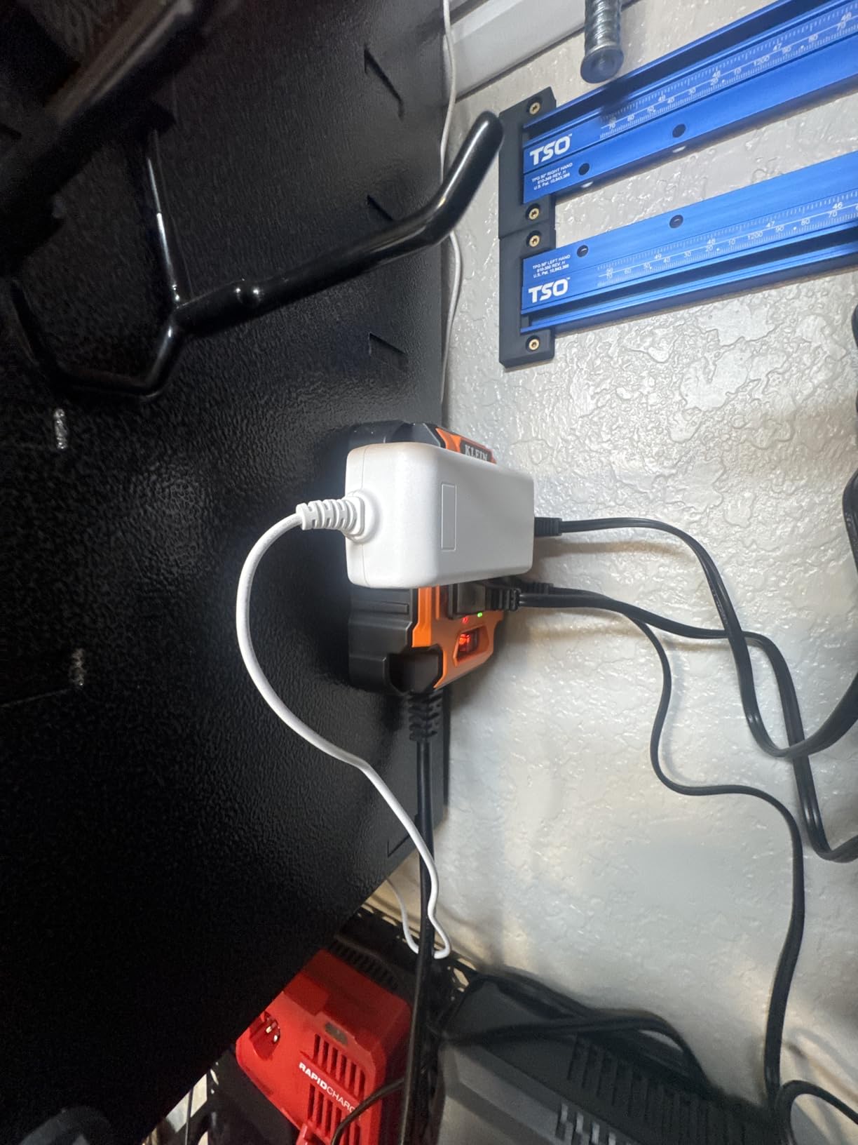 Klein Tools Magnetic Power Strip with Surge Protector, Extension Cord, 4 Outlets, 3 USB Ports, 5-Foot Cord, Power Supply Box with Light, PowerBox 1, Heavy Duty customer photo 2