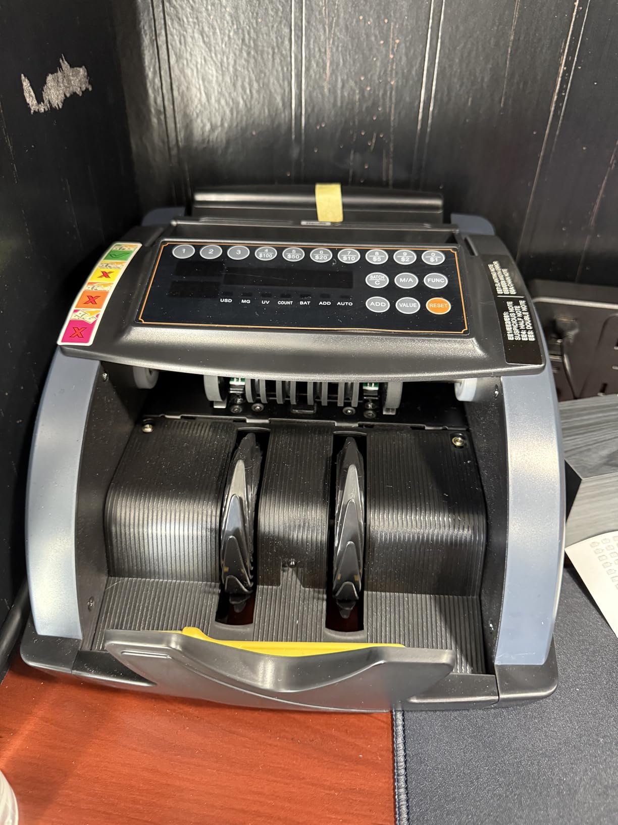 Aneken Money Counter with Value Count, UV/MG/IR Counterfeit Bill Detection for Dollars Euros with Count/Add/Batch/Auto Modes, Cash Counter with External LCD Display customer photo 2