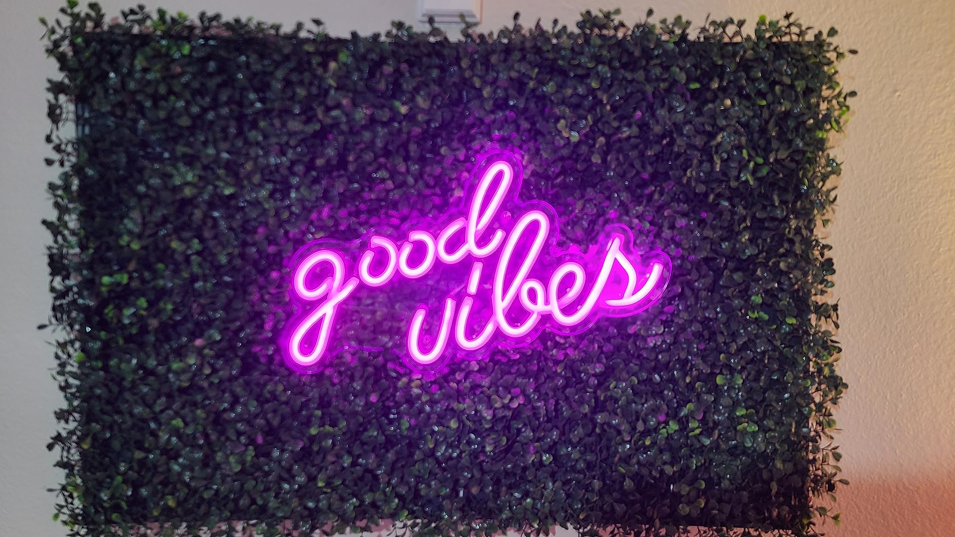 Blue Good Vibes Neon Sign - LED Neon Signs for Wall Decor, Neon Lights for Bedroom, Neon Wall Signs (16.1 x 8.3 inch) customer photo 1