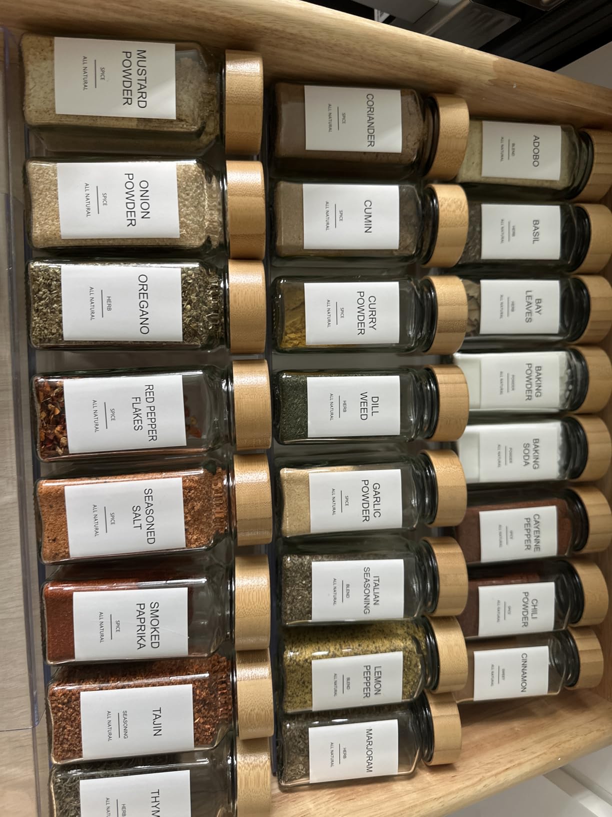 MIUKAA Clear Acrylic Spice Drawer Organizer, 4 Tier- 2 Set Expandable From 13