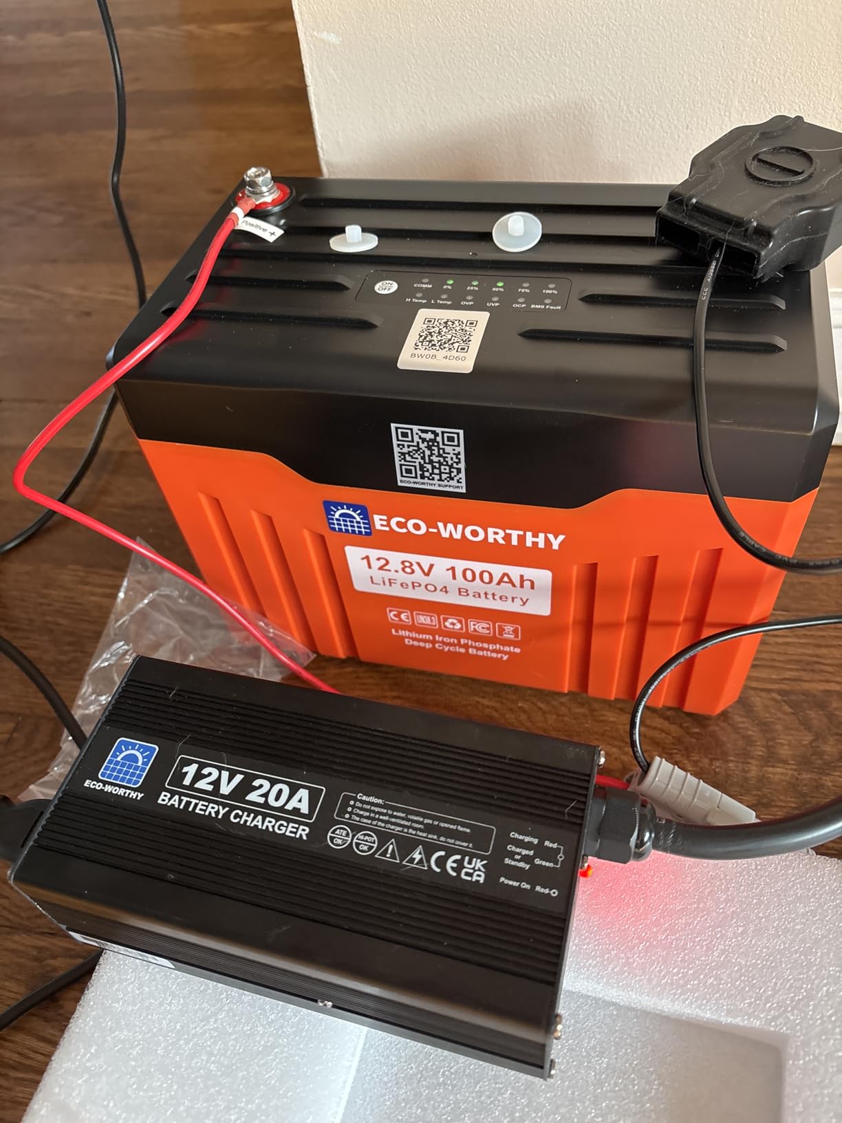 ECO-WORTHY 12V 100AH LiFePO4 Lithium Battery with Bluetooth, Max.1280Wh Energy, Low Temperature Protection, Group 24, Built-in 100A BMS, Perfect for Trolling Motor, RV, Boat, Solar Off-Grid customer photo 2