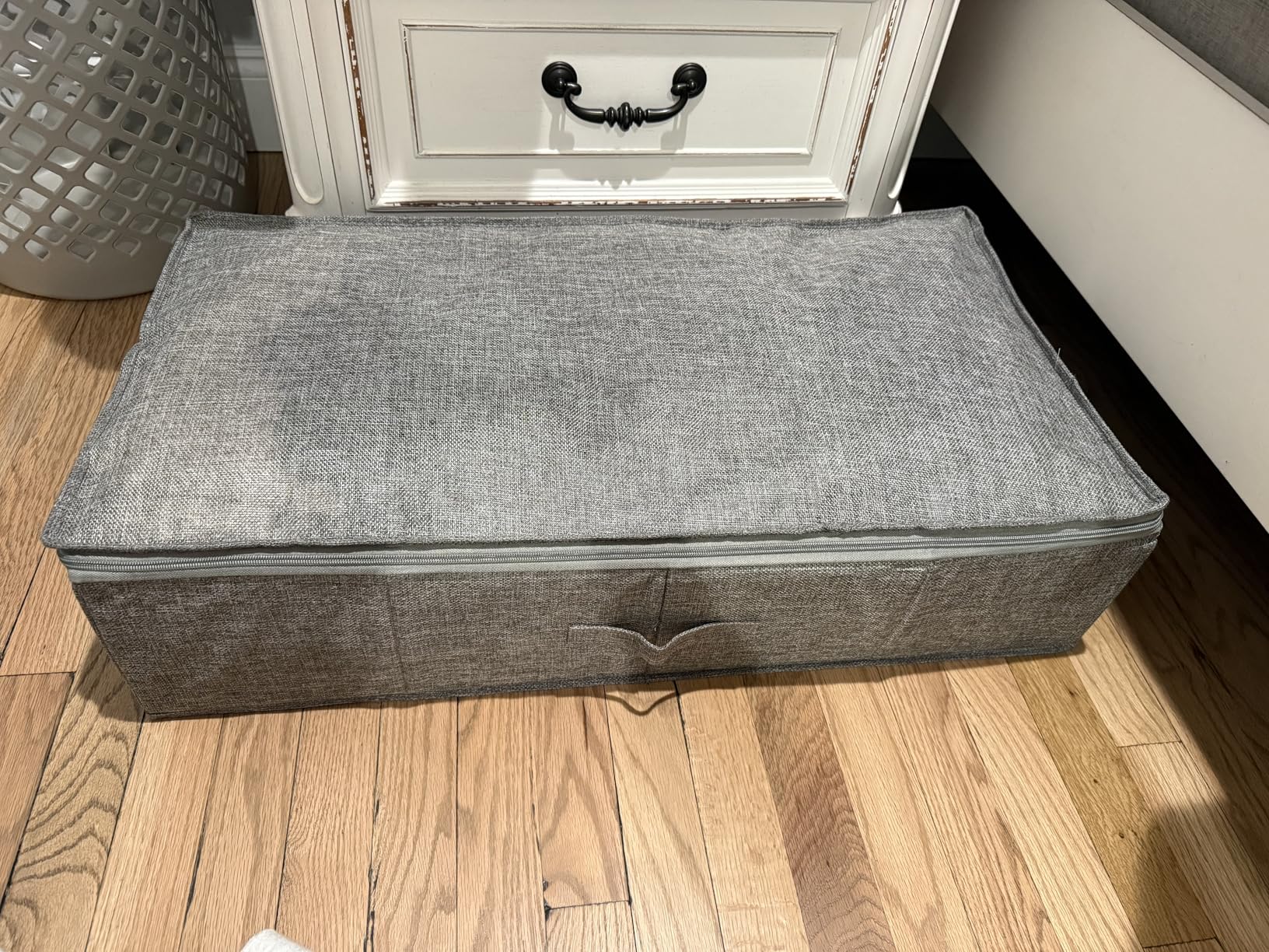 punemi Under Bed Storage With Lids, 2 Pack Large Underbed Storage Containers Clothes W/ 3 Handles, Foldable Low Profile Stackable Drawer Organizer Bins Box for Blanket Shoe Bedroom, 31.1*15.7*6inch customer photo 2