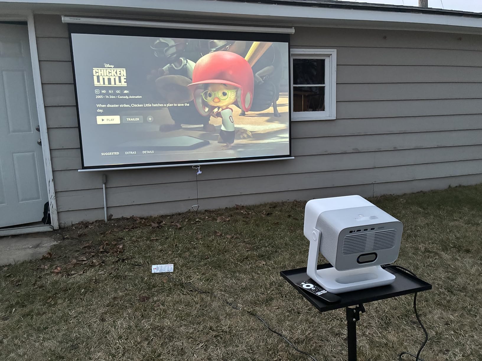 VIVOHOME 120 Inch 1:1 Pull Down Projector Screen, HD 4K Retractable Movie Screen for Indoor Home Theater and Office, Manual Projection Screen with Auto Locking customer photo 1