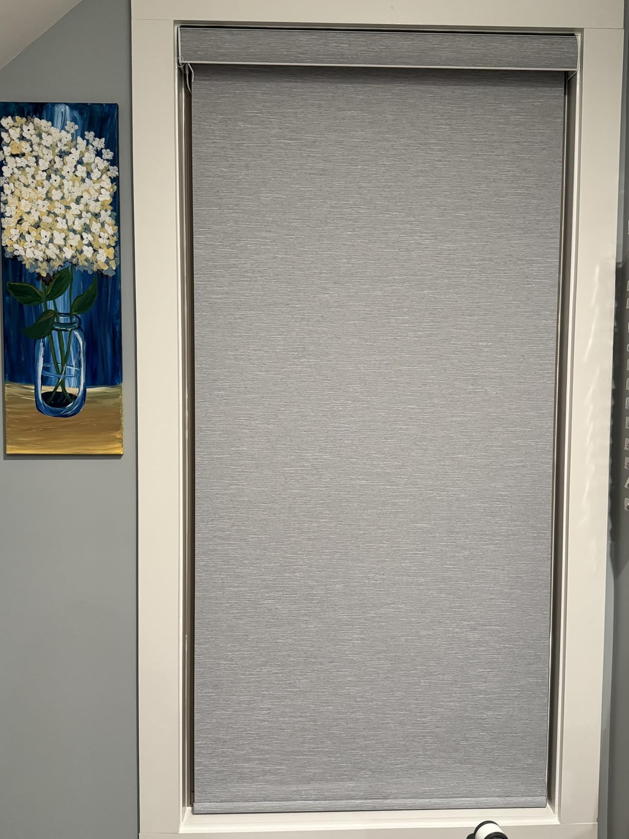 SmartWings Motorized Roller Shades Work with HomeKit, 100% Blackout Window Shades, Cordless Wireless Remote Control Roller Blinds for Smart Home and Office, Essential Grey, Customized Size customer photo 1