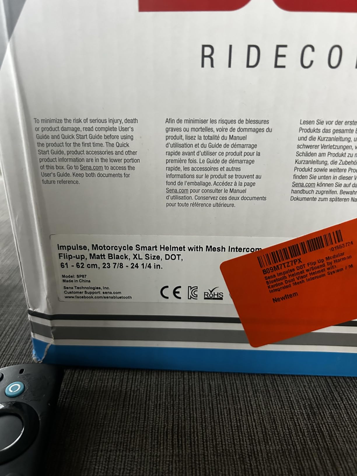 Sena Impulse DOT Flip Up Modular Bluetooth Helmet w/Sound by Harman Kardon Dual Visor Helmet with Integrated Mesh Intercom System customer photo 1