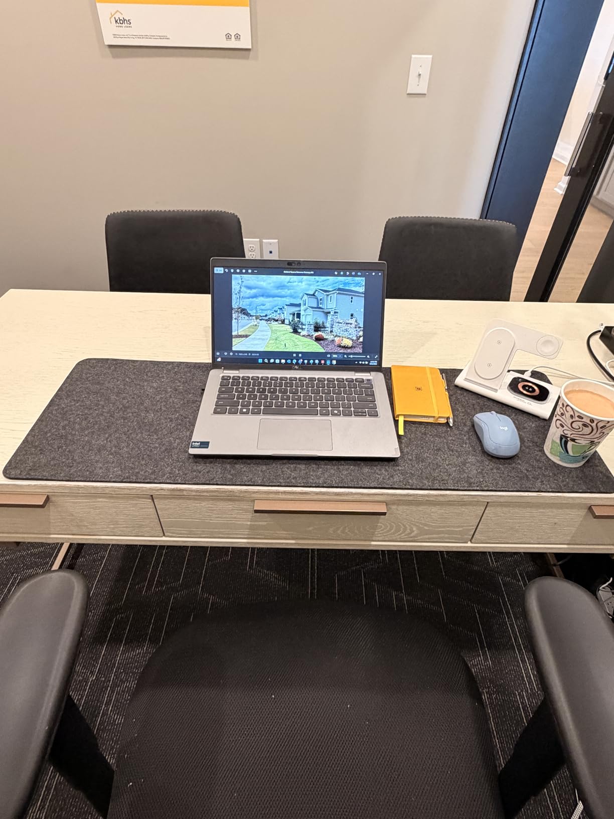 Felt Desk Mat | Computer Mat for Desk(36x12Inches) | Large Felt Mouse Pad and Keyboard Mat | Desk Protector for Office | Dark Gray customer photo 1