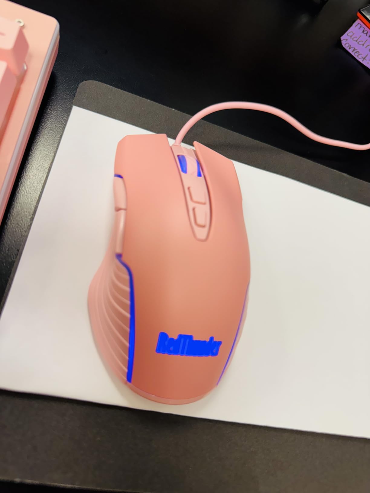 RedThunder K10 Wired Gaming Keyboard and Mouse and Wrist Rest Combo, RGB Backlit, Mechanical Feel Anti-ghosting Keyboard + 7D 7200 DPI Mice+Soft Leather Wrist Rest 3 in 1 PC Gamer Accessories(White) customer photo 1