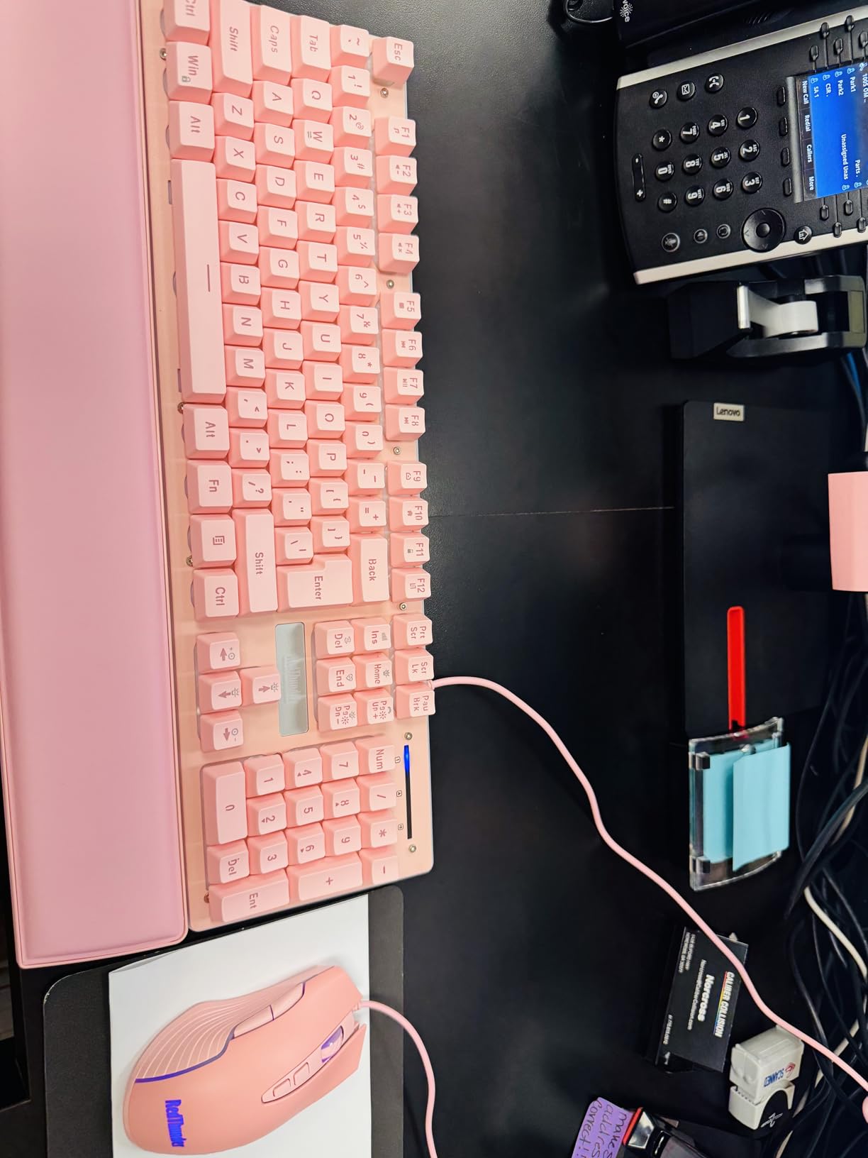 RedThunder K10 Wired Gaming Keyboard and Mouse and Wrist Rest Combo, RGB Backlit, Mechanical Feel Anti-ghosting Keyboard + 7D 7200 DPI Mice+Soft Leather Wrist Rest 3 in 1 PC Gamer Accessories(White) customer photo 2