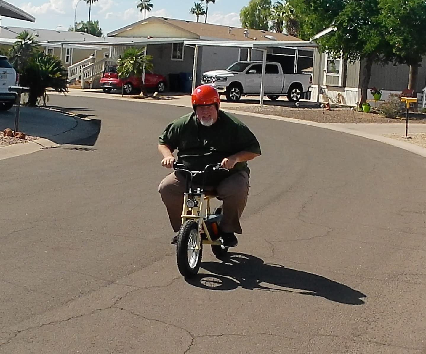 Razor Rambler 16 Electric Retro Mini Bike Ride for Teens Ages 18+, 220 lb Max Weight, Tan - 350W Motor, Up to 15.6 Mph, 45-Min Run Time, Twist-Grip Throttle, Spoked Wheels w/ 16