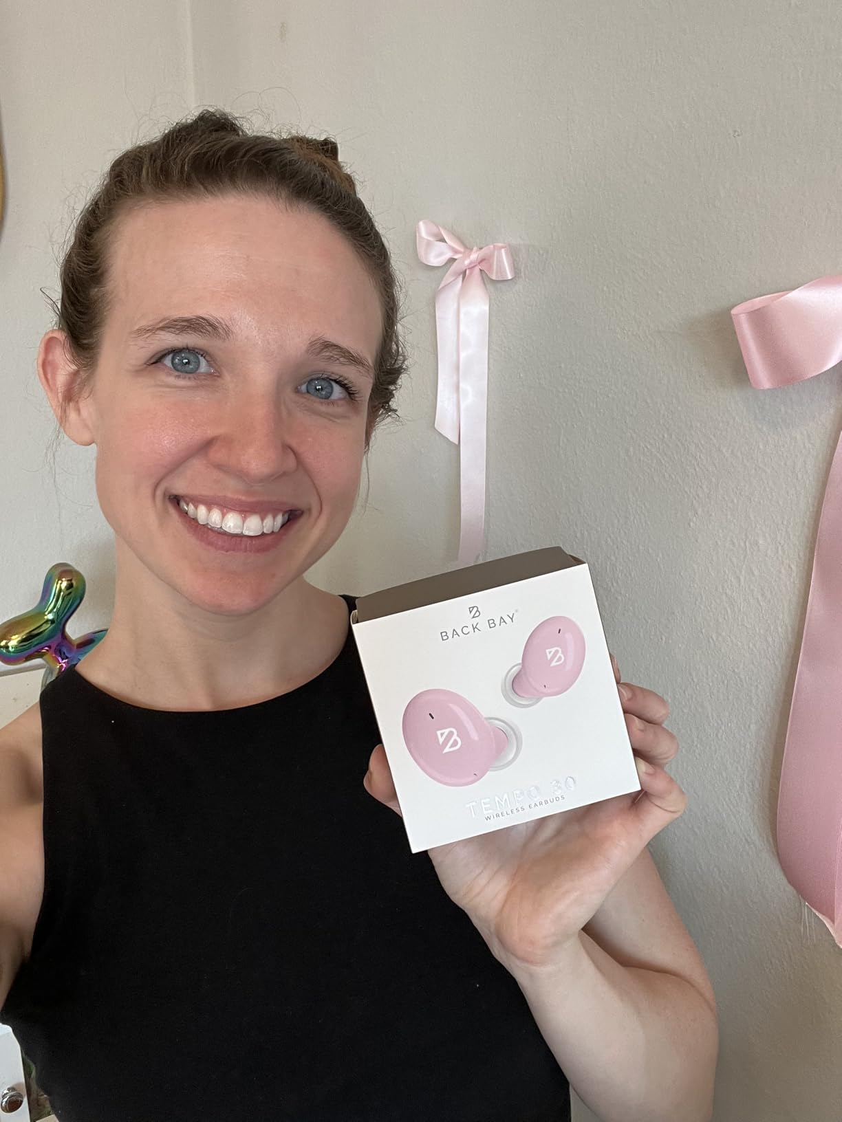 Back Bay Audio Tempo 30 Wireless Earbuds for Small Ears - Award-Winning Sound, Sweatproof Bluetooth Earbuds, Comfortable Ear Buds for Women, Purple Earphones Small Ear Canals, Long Battery Headphones customer photo 1