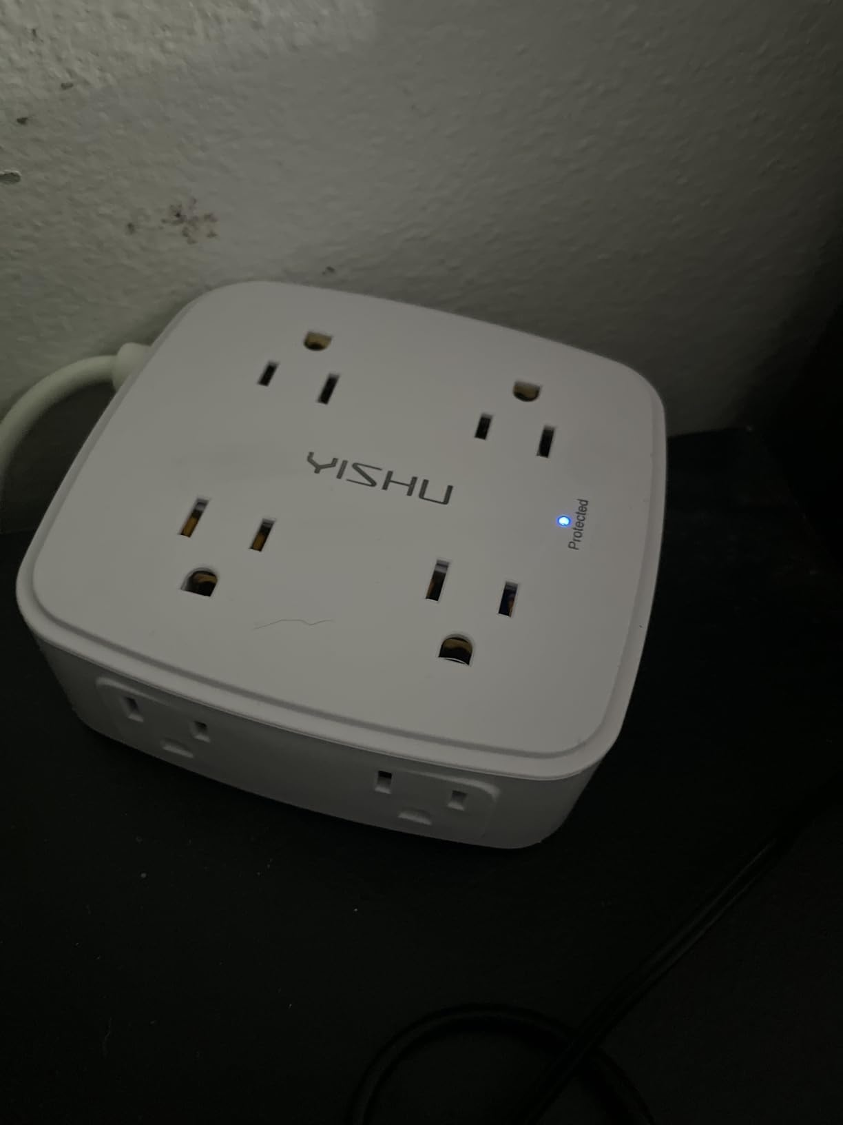 6 Ft Surge Protector Power Strip - 8 Widely Outlets with 4 USB Ports, 3 Side Outlet Extender with 6 Feet Extension Cord, Flat Plug, Wall Mount, Desk USB Charging Station, ETL, White customer photo 2