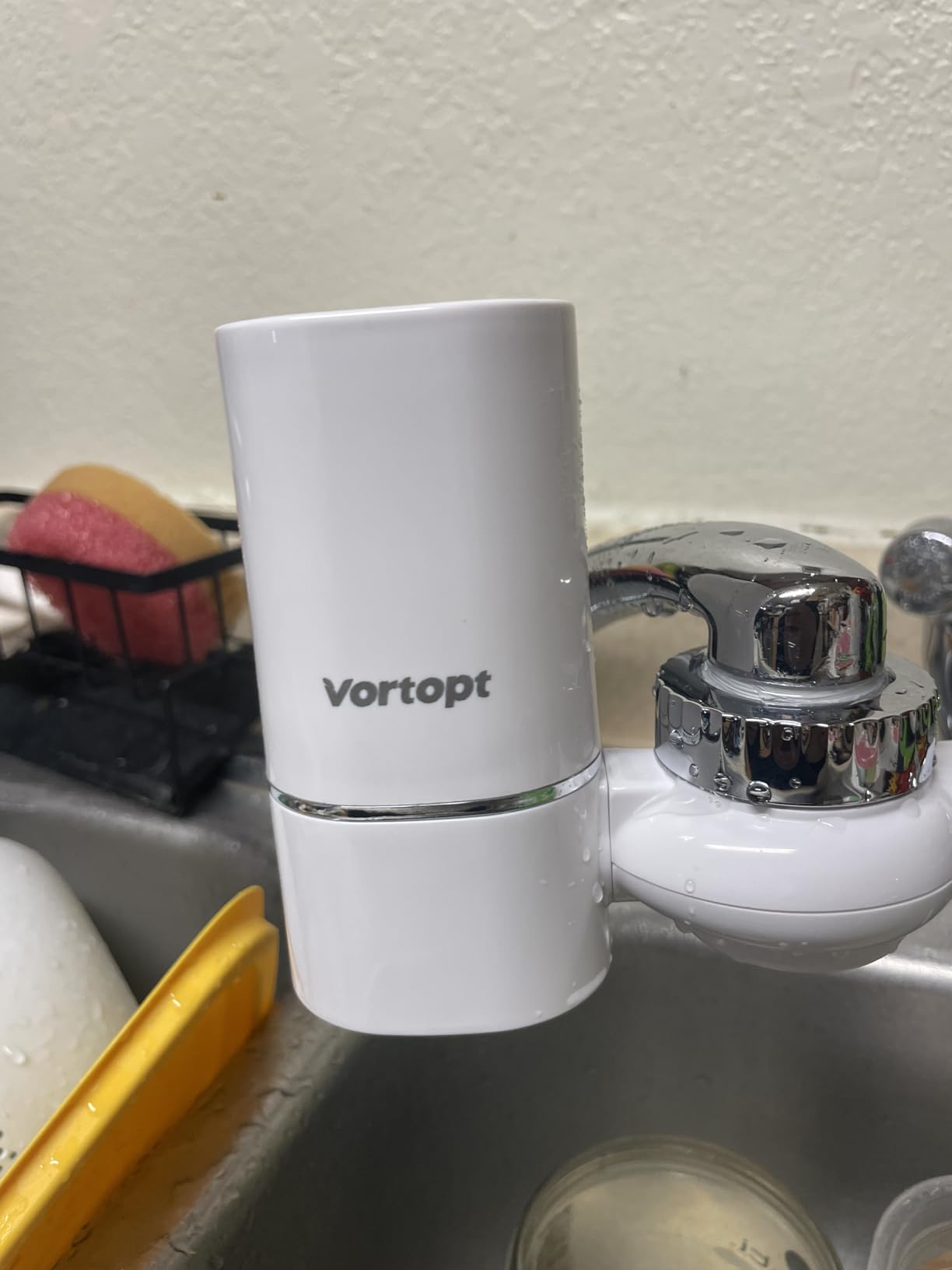 Vortopt Faucet Water Filter for Sink, Rapid Flow - 400 Gallons Faucet Mount Water Filtration System for Tap Water, NSF Certified Reduces Chlorine & Bad Taste with 1 Replacement (White-T1-1Filter) customer photo 2