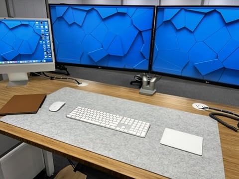 Large Felt Desk Mat, 39.4''x19.69'' Non-Slip Desk Mat, Desk Pad Protector for Keyboard, Computer, Desk Accessories for Home and Office, 100x50CM Full Desk Mouse pad (Dark Grey) customer photo 2