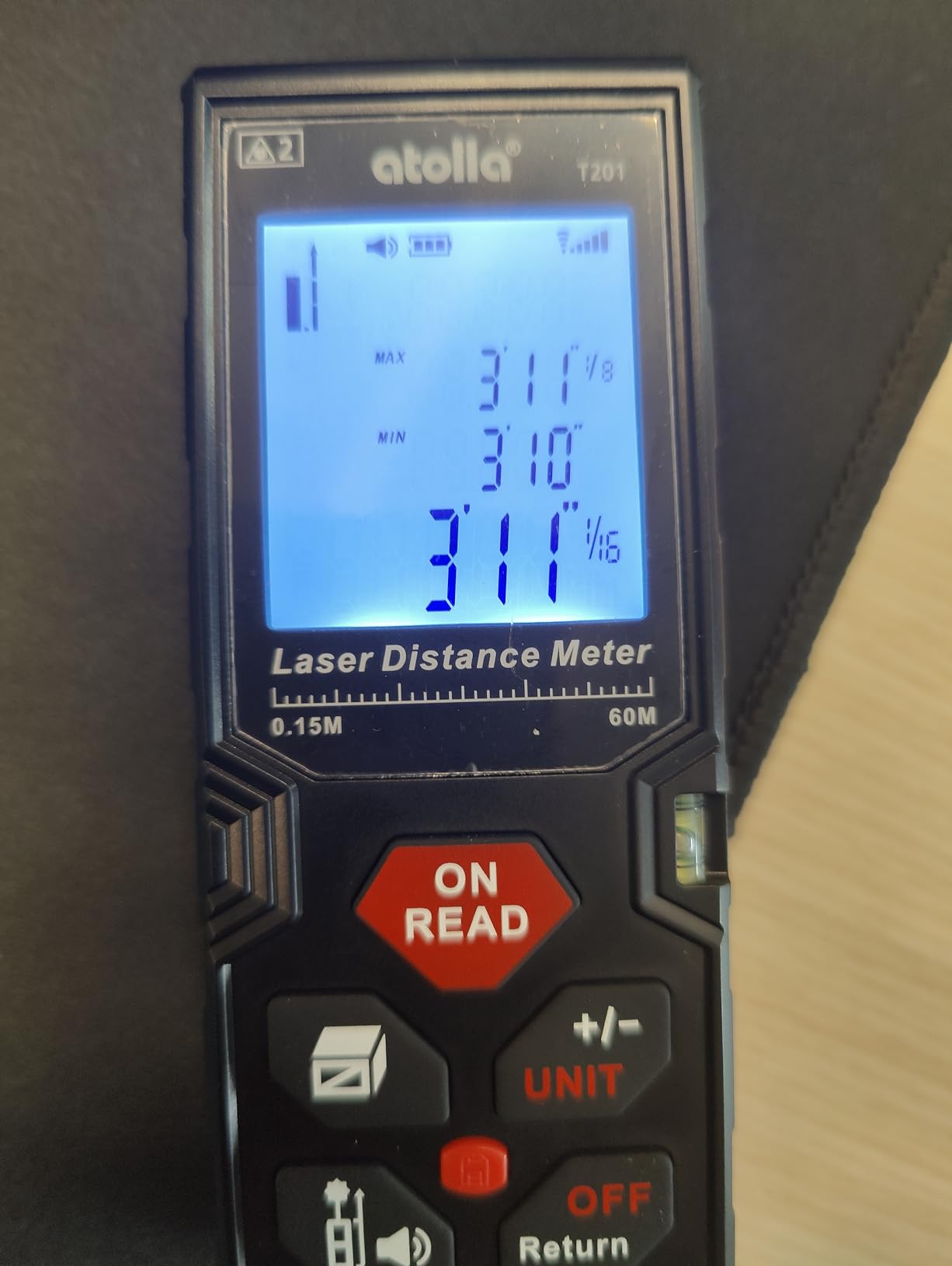 Laser Measure - atolla 328Ft Digital Laser Measurement Tool with Mute Function, 2 Bubble Levels customer photo 1