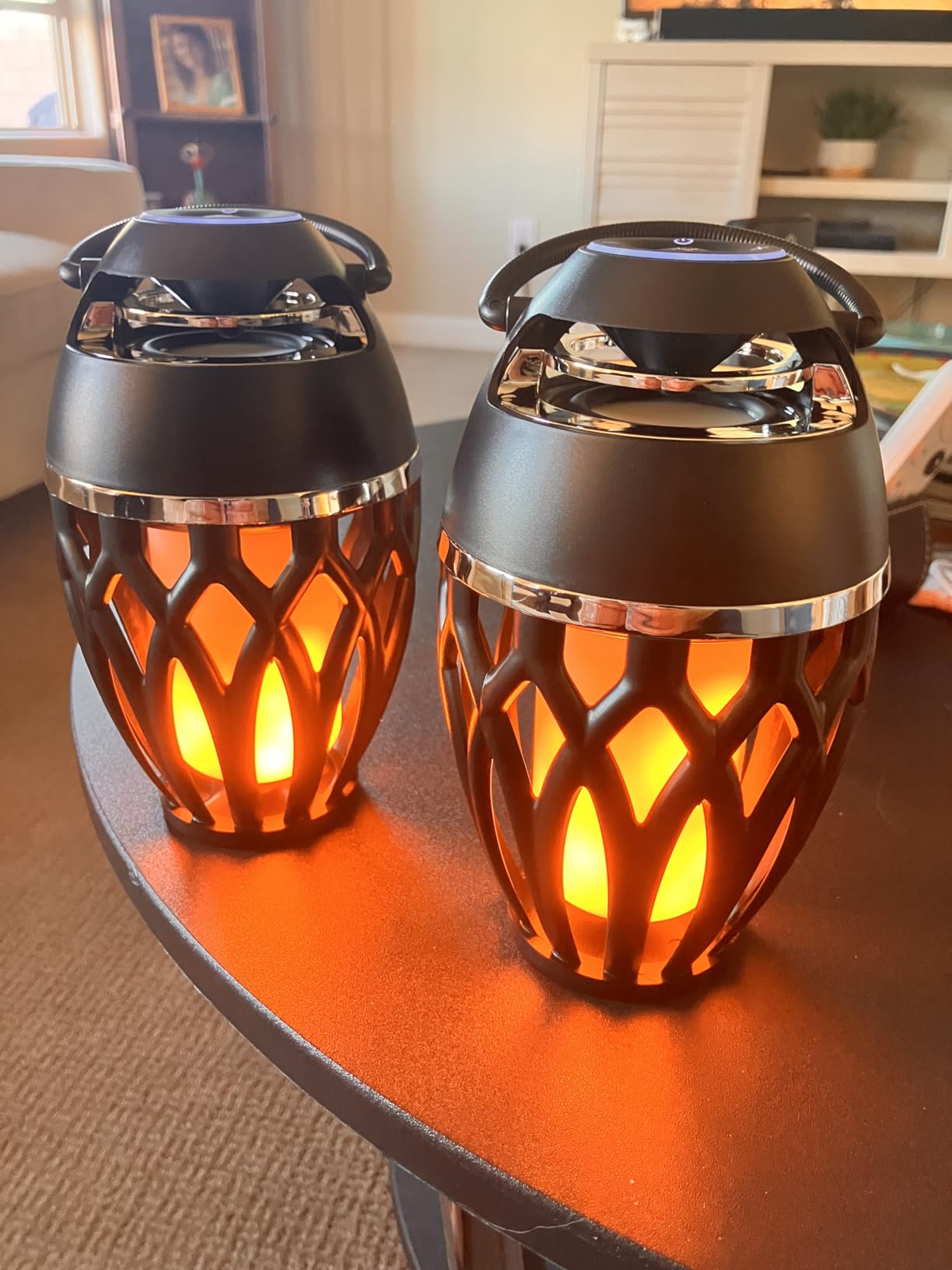 Vanten 2 Packs Outdoor Bluetooth Speakers, Bluetooth 5.0 Led Flame Speaker, IPX5 Waterproof Flame Torch Atmosphere Speaker, Flame Lamp, Gifts for Men Women, Decorations for Party Garden Patio customer photo 1