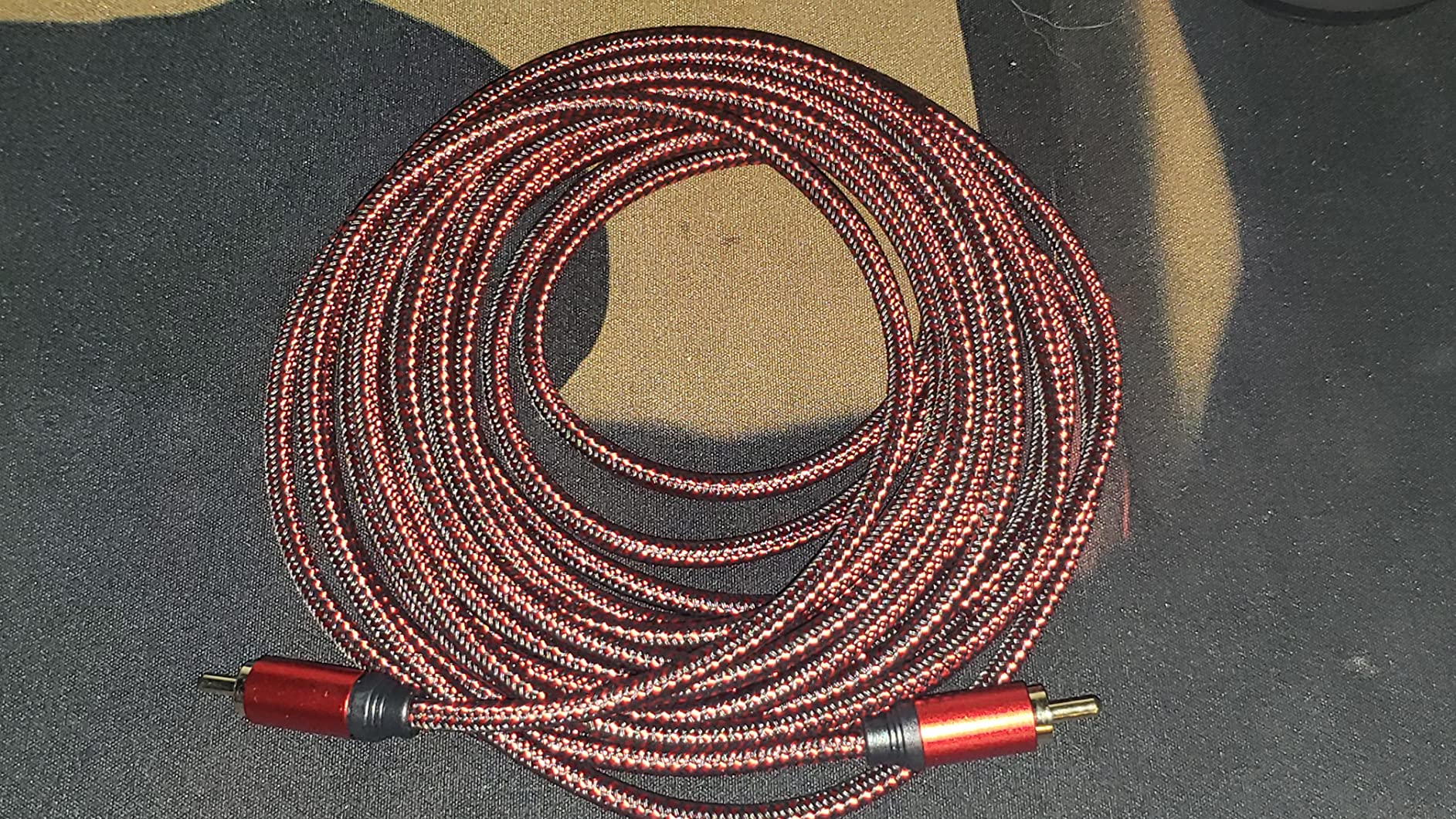 Tiierzon Digital Coaxial Audio Cable 3Ft,1RCA Male to 1RCA Male Subwoofer Cable Nylon Braided RCA Video Cable for Subwoofer, Home Theater, HDTV, Hi-Fi Systems (3Ft) customer photo 1