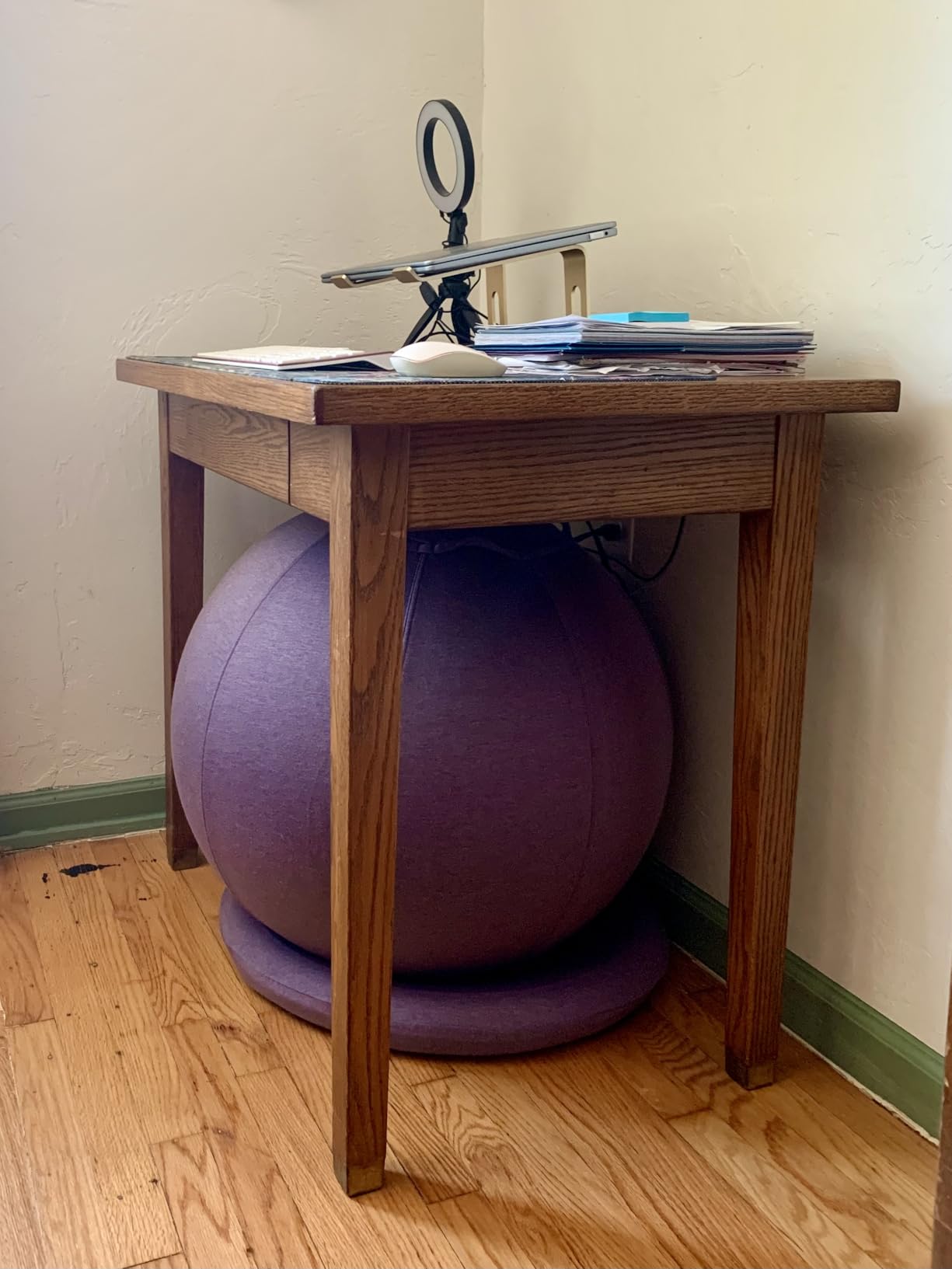 ProBalance Ball Chair, Yoga Ball Chair Exercise Ball Chair with Slipcover and Base for Home Office Desk, Birthing & Pregnancy, Stability Ball & Balance Ball Seat to Relieve Back Pain, Multiple color size customer photo 2