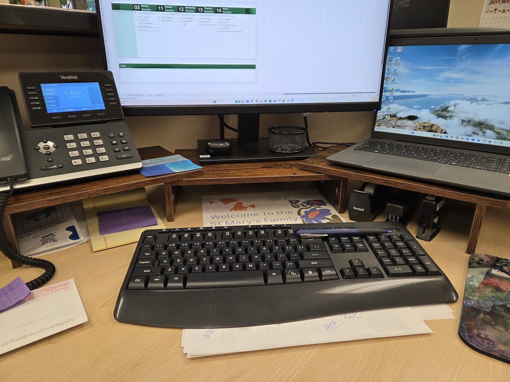 Zimilar Dual Monitor Stand Riser, Monitor Stand with Adjustable Length and Angle customer photo 2