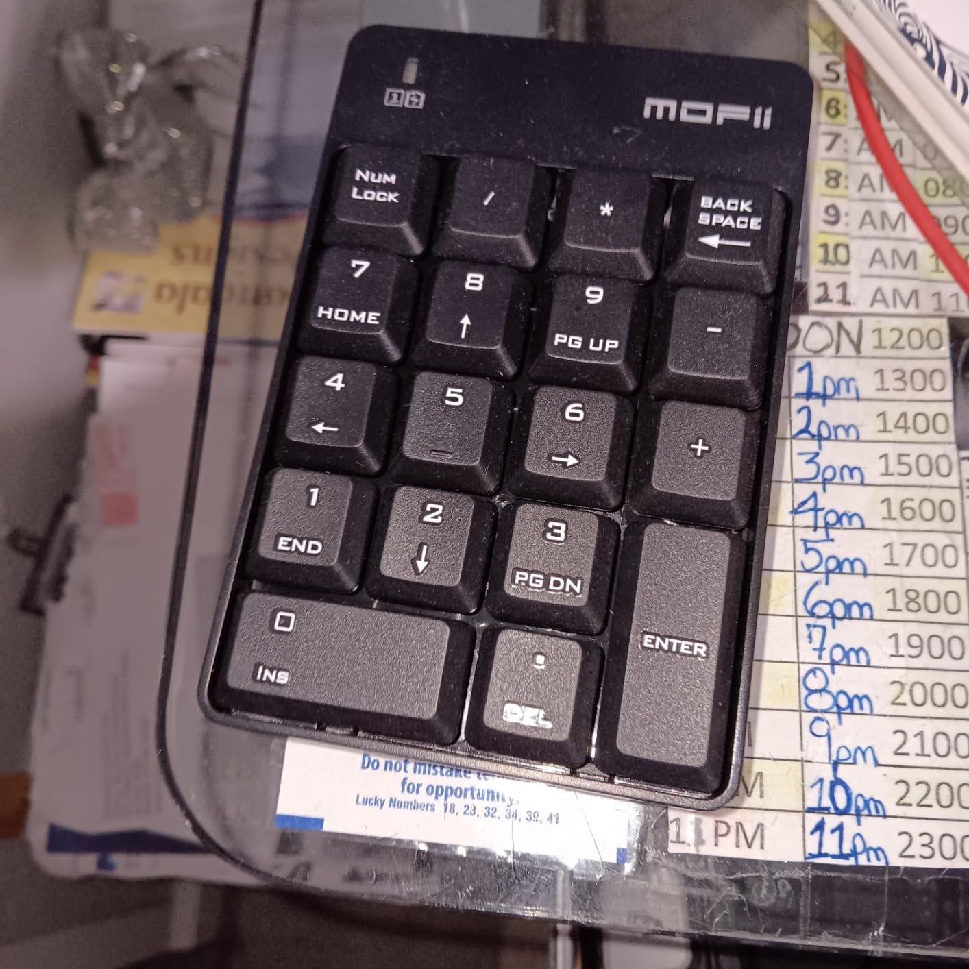 MOFII Wireless Number Pad - 2.4G Numeric Keypad Silent 19 Keys USB Keypads, Portable Financial Accounting Numpad 10 Key for Laptop/Notebook/Surface Pro/PC - Black customer photo 1