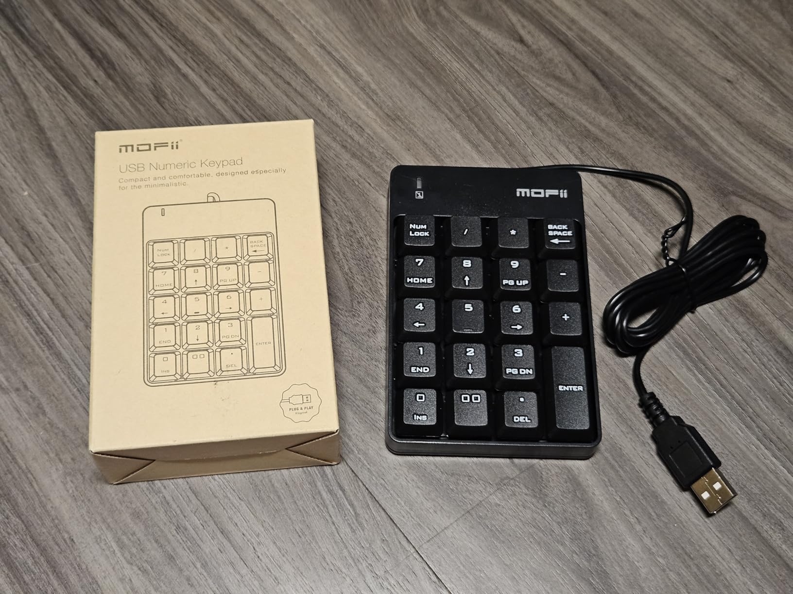 MOFII Wireless Number Pad - 2.4G Numeric Keypad Silent 19 Keys USB Keypads, Portable Financial Accounting Numpad 10 Key for Laptop/Notebook/Surface Pro/PC - Black customer photo 2