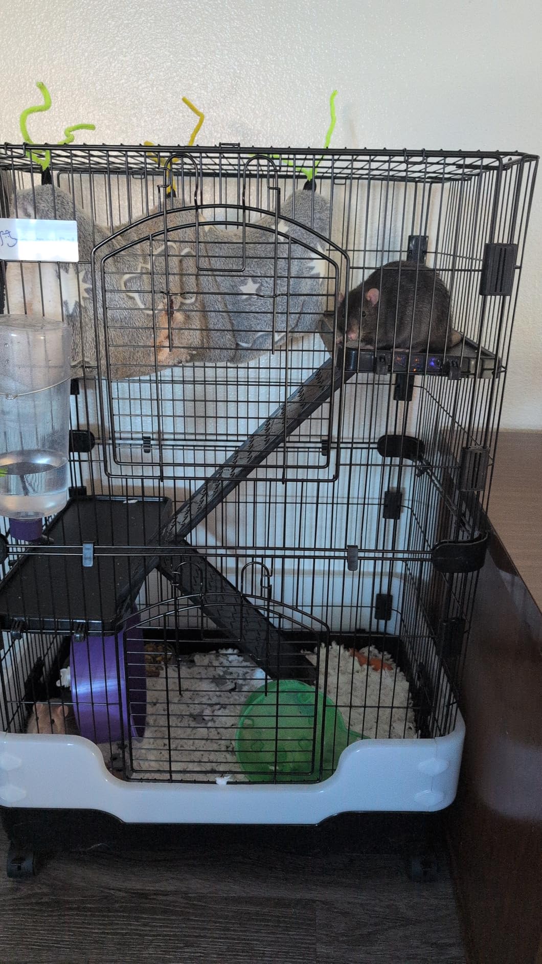 Homey Pet 3 Levels Chinchilla Ferret Pet Crate Small Animals Cages for Rat, Hamster, Guinea Pig, Squirrel, Include Caster Tray and Urine Guard (Black) customer photo 1