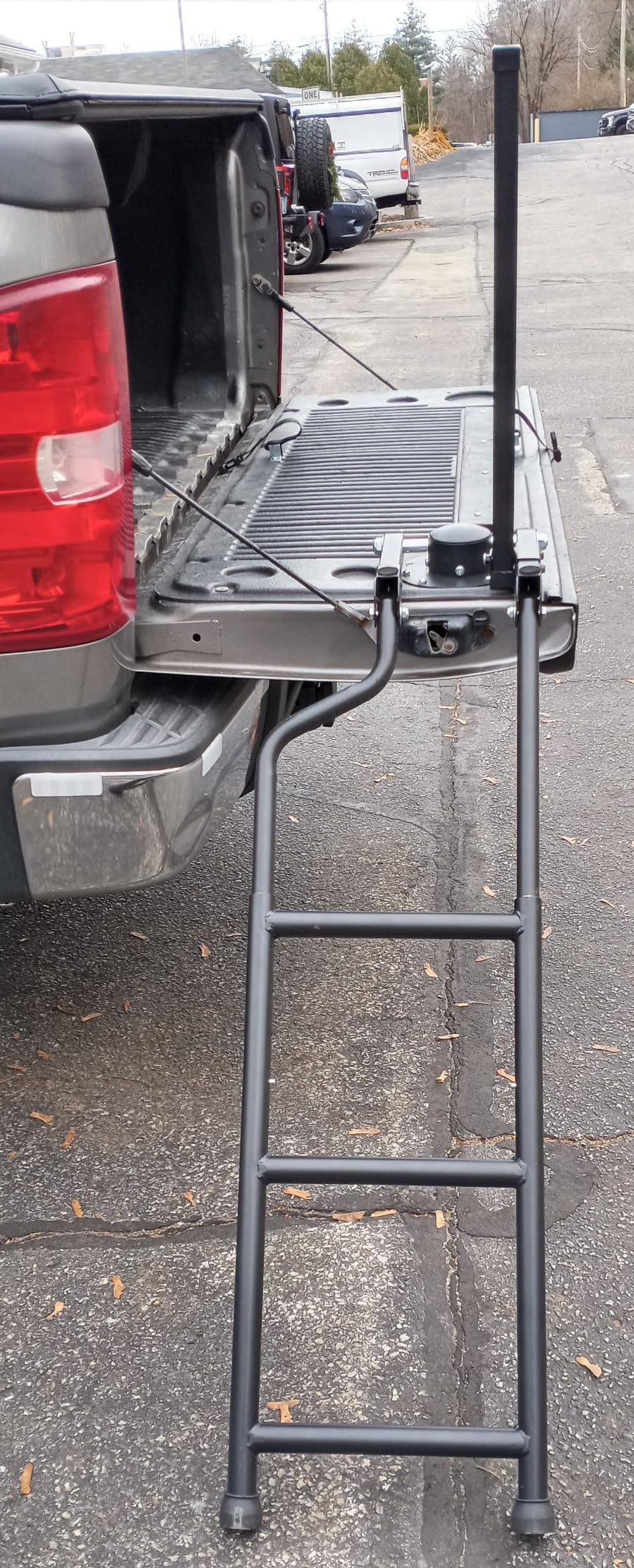AA Product Tailgate Rack Foldable Pickup Truck Tailgate Ladder Accessories with Handrail for Truck Easy Install Durable Steel Omni-Directional Ladder Rack Capacity 300 lbs(USPTO Patent Pending) customer photo 2