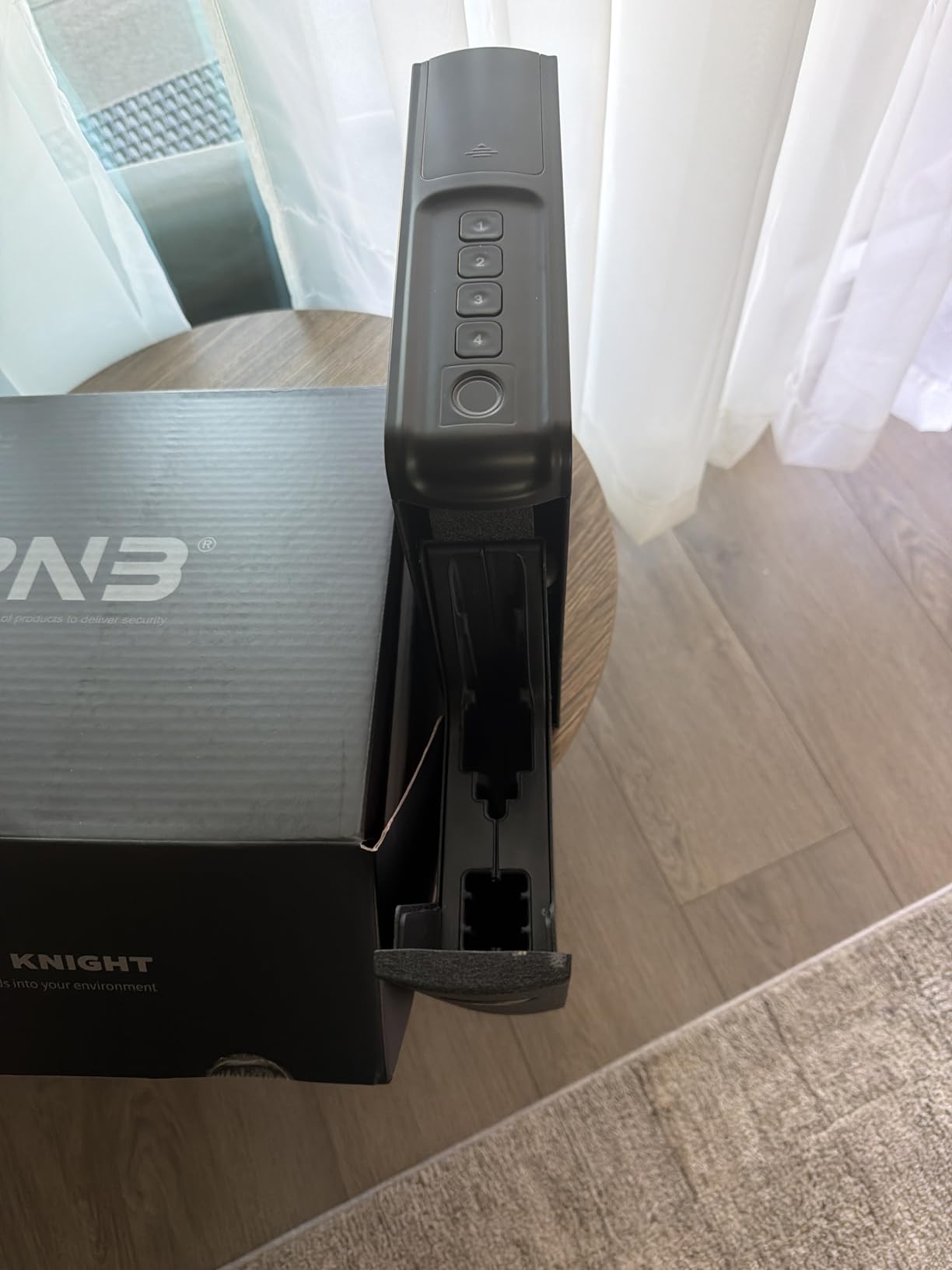 RPNB Gun Safe, Mounted Biometric Nightstand Handgun Safe with Quick Access Sliding Door, Pistol Safes for Wall Bedside Desk Vehicle customer photo 2