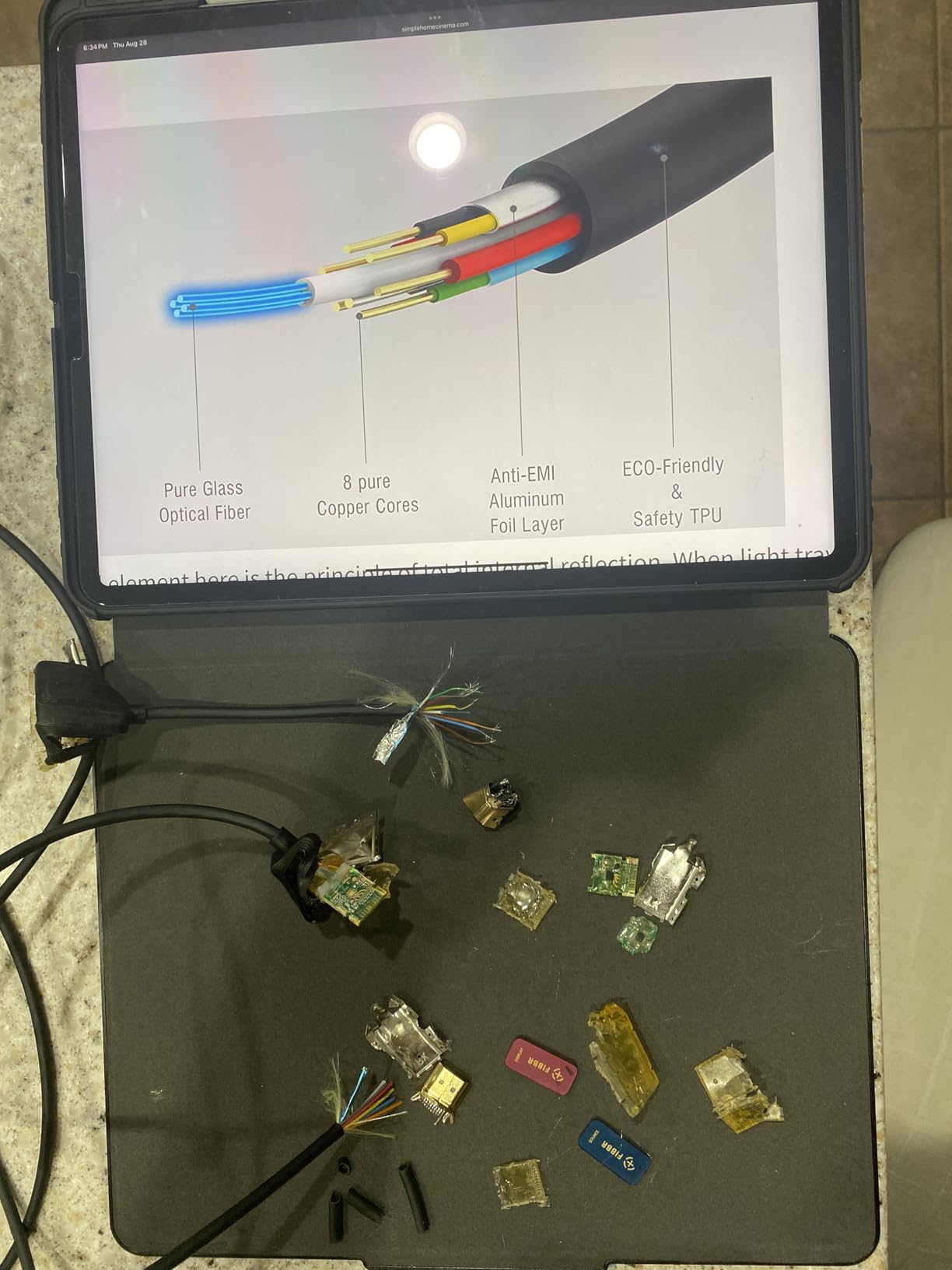 GeoHN.G Fiber Optic HDMI Cable 15ft, 48Gbps High-Speed HDMI 2.1 Cable 8K@60Hz 4K@120Hz Dolby/Dynamic HDR/HDCP 2.3/eARC 8K Fiber One-Direction HDMI Cord Compatible with Blu-ray/TV Box/HDTV/Projector customer photo 2