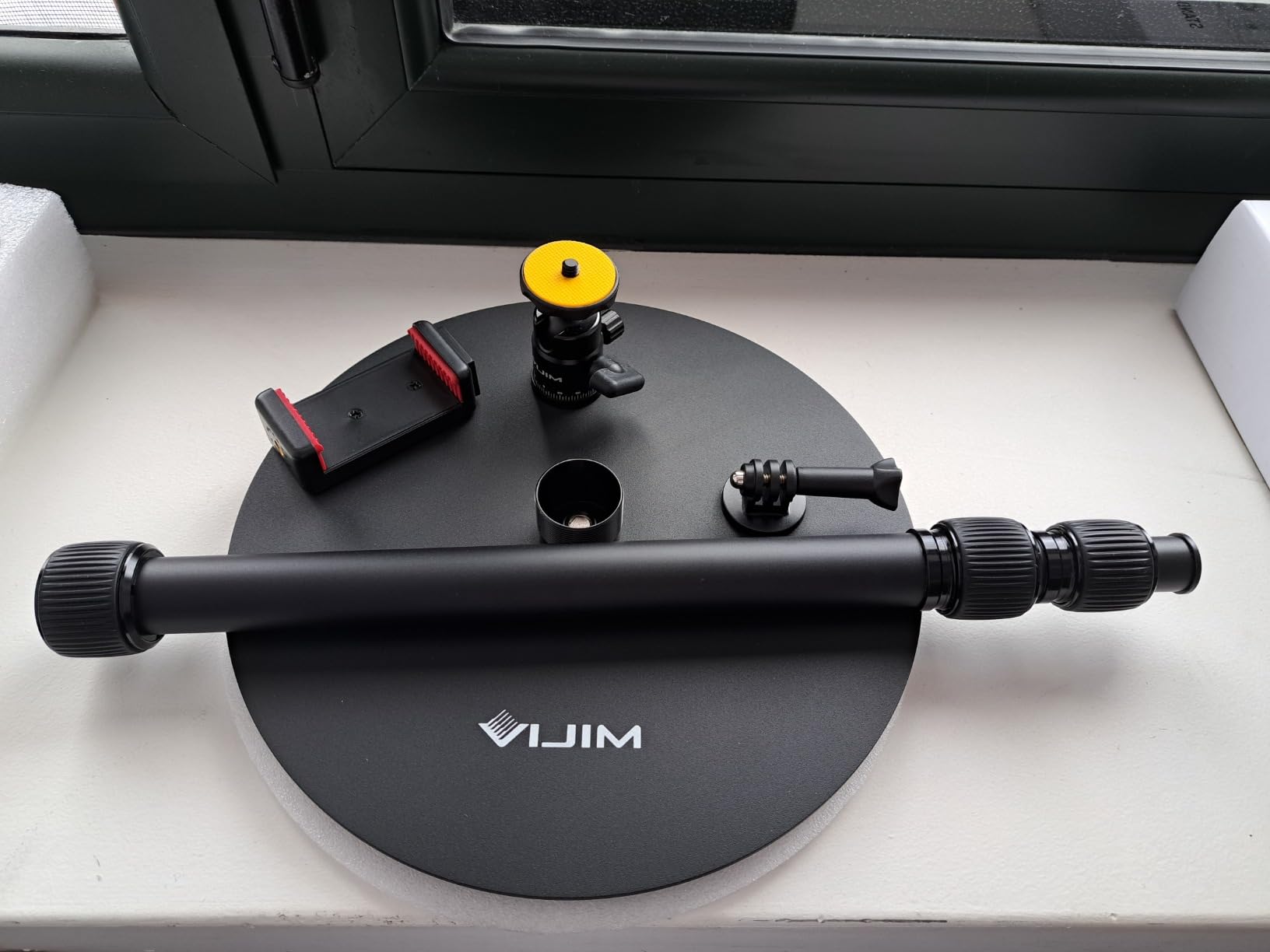 jusmo LS09 Aluminum Projector Floor Stand for Nebula/XGIMI/Other Video Projectors, Mevo Camera Stand, 16.5-34.6inch Adjustable, Compatible with Projector/Camera/Phone/GoPro/Webcam/Lights customer photo 2