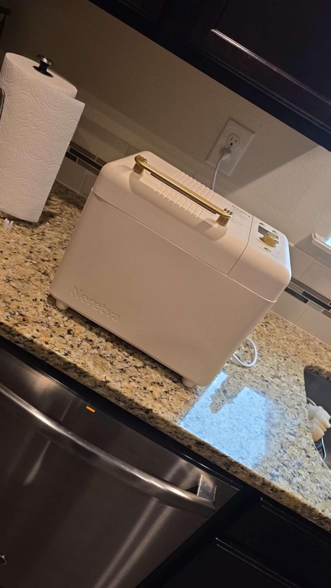 Neretva Bread Machine, 2.2LB 15-in-1 Bread Maker, Dual Heater Breadmaker Machine with Auto Nut Dispenser & Nonstick Ceramic Pan, Bread Maker Machine for Gluten Free, Dough Maker, Sourdough, Yogurt customer photo 2