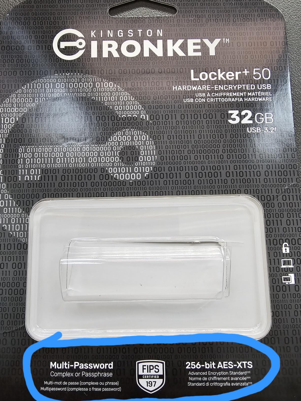 Kingston Ironkey Locker+ 50 32GB Encrypted USB Flash Drive | USB 3.2 Gen 1 | XTS-AES Protection | Multi-Password Security Options | Automatic Cloud Backup | Metal Casing | IKLP50/32GB customer photo 1